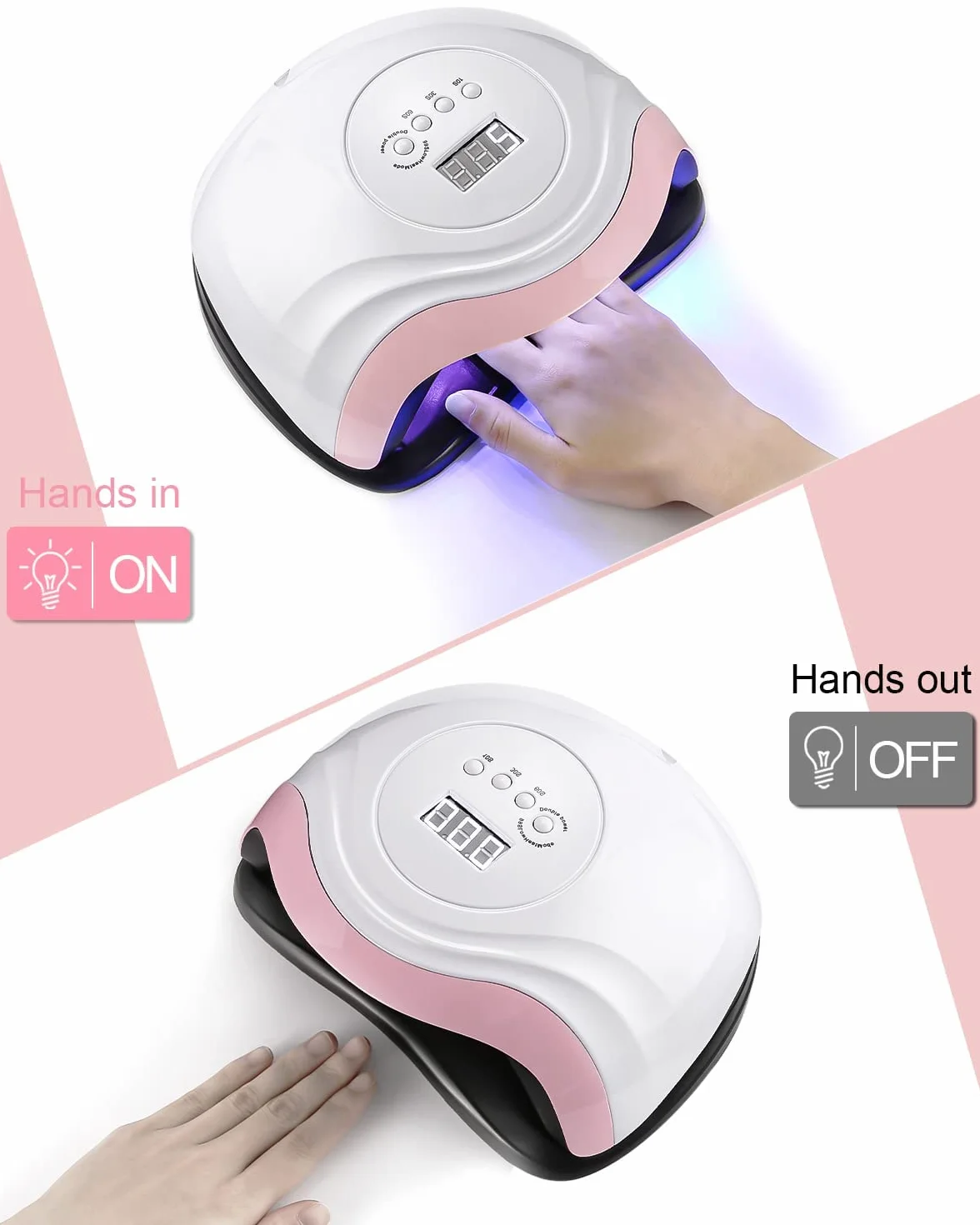 168W Lampe UV Sèche Ongles, Lampes à Ongles Professionnel,Séchage Rapide 4 Minuterie de 10s/30s/60s/99s,36 LEDs, Grand LCD Ecran Base Démontable