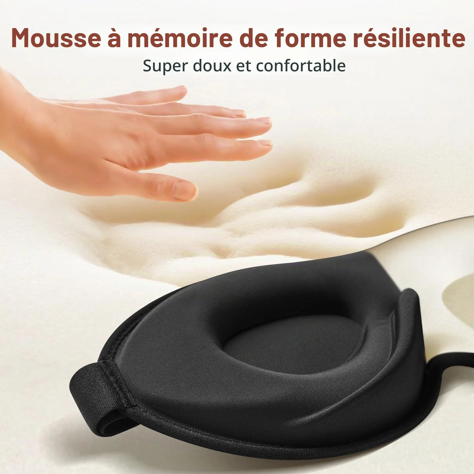 INNELO Masque de Sommeil 3D Anti-Lumière Homme Femme Respirant Confortable Gris