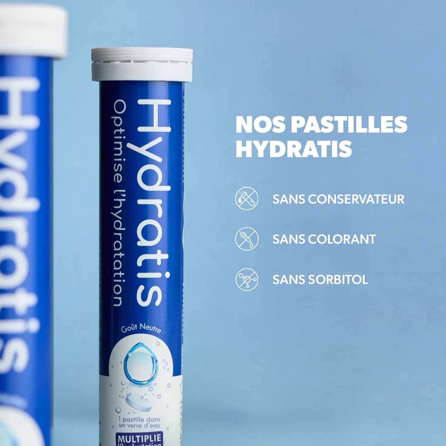 HYDRATIS Pastilles Hydratation Electrolytes Mix Fruits des Bois Pêche Citron Sureau Sport Récupération 3 tubes 60 Pastilles