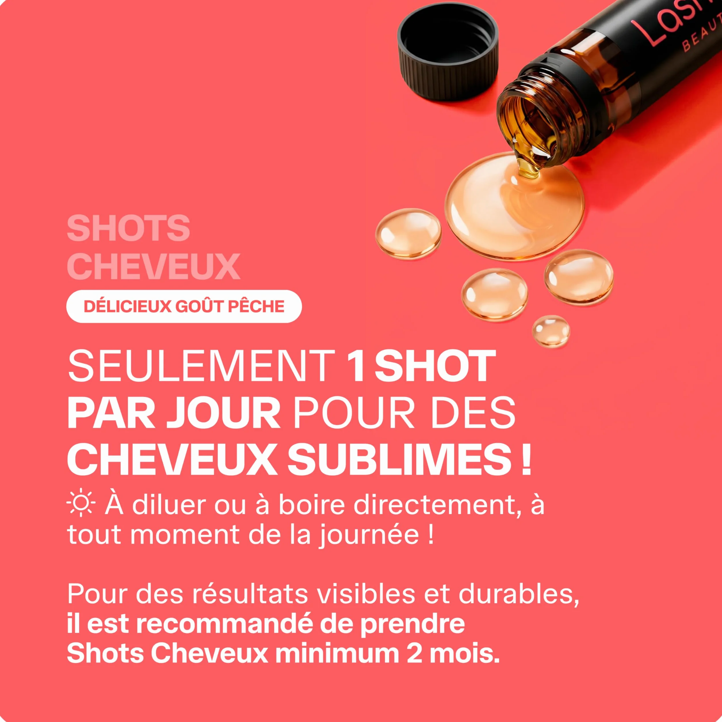 Lashilé Beauty Complément Alimentaire Cheveux 3 en 1 Anti-chute Croissance Fortification Programme 14 Jours