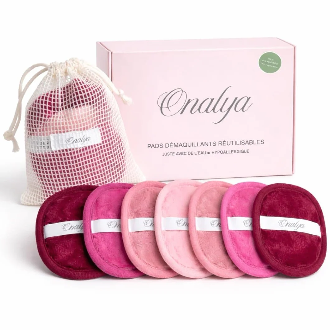 Lingettes Démaquillantes Lavables Microfibre Lot de 7 – Réutilisables Peaux Sensibles Alternative Écologique