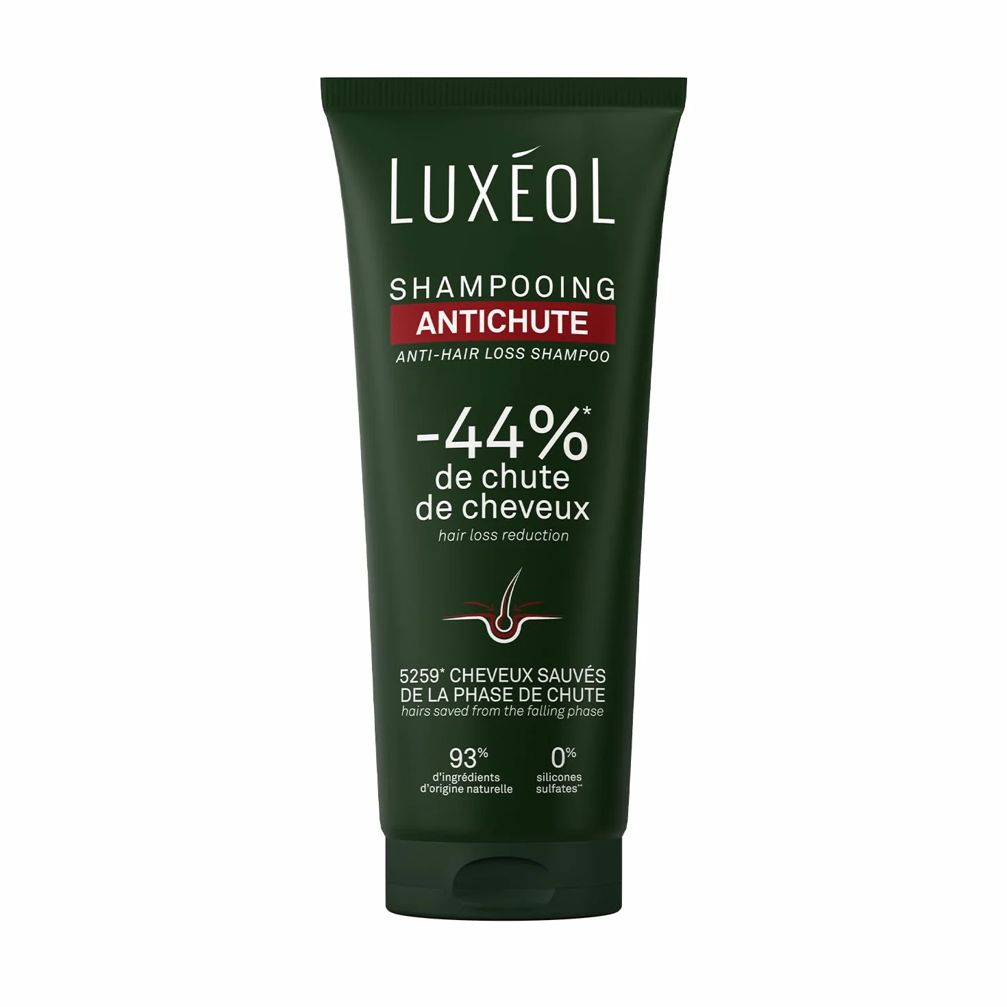 Luxéol Shampooing Antichute 200 ml Réduit la Chute de Cheveux Volume & Brillance