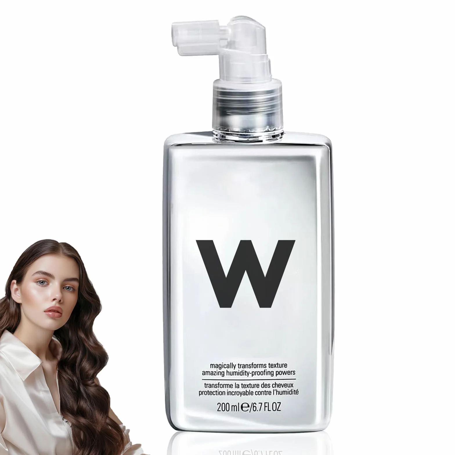 Spray anti-frisottis pour tous les types de cheveux, cheveux super lisses, protection contre la chaleur, spray brillant pour cheveux souples, 200 ml