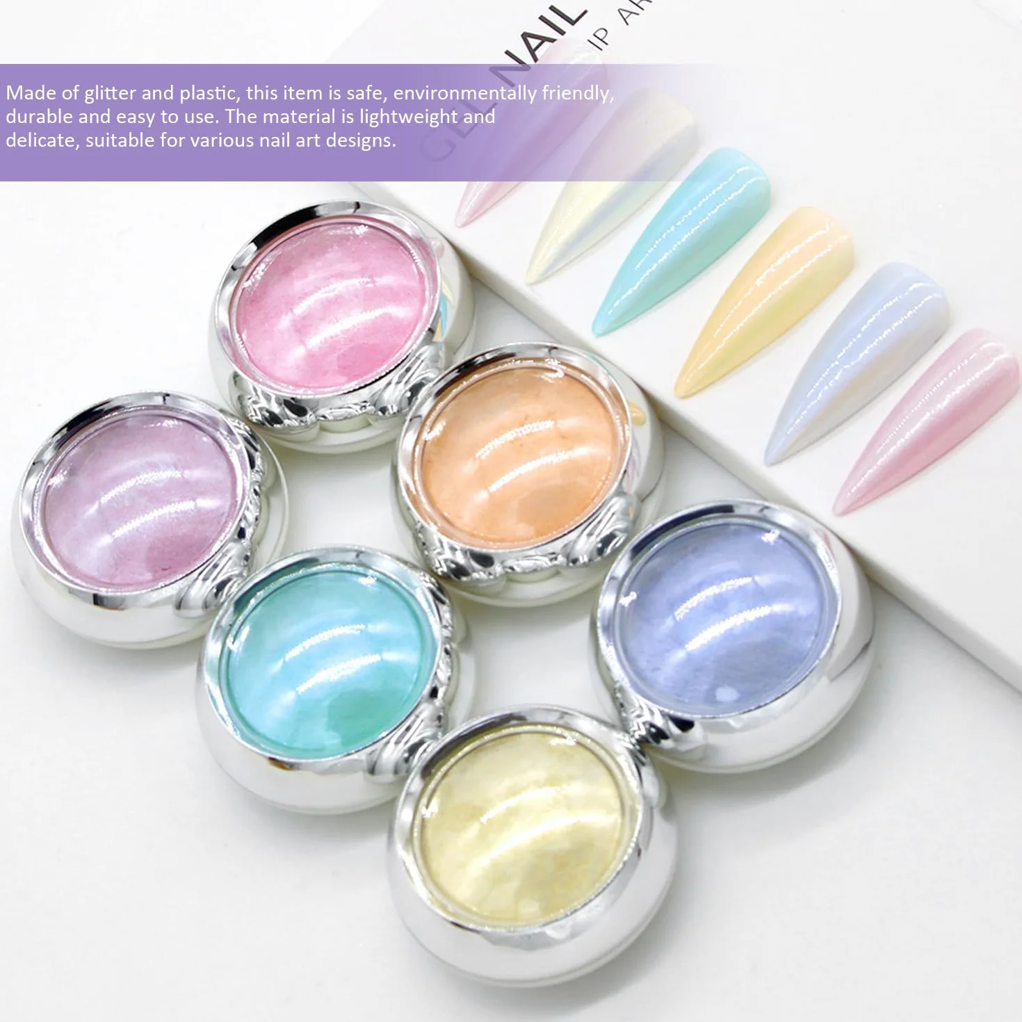 Poudre À Ongles Et Paillettes À Ongles Avec Mini Pinceaux, Matériel De Nail Art Diy