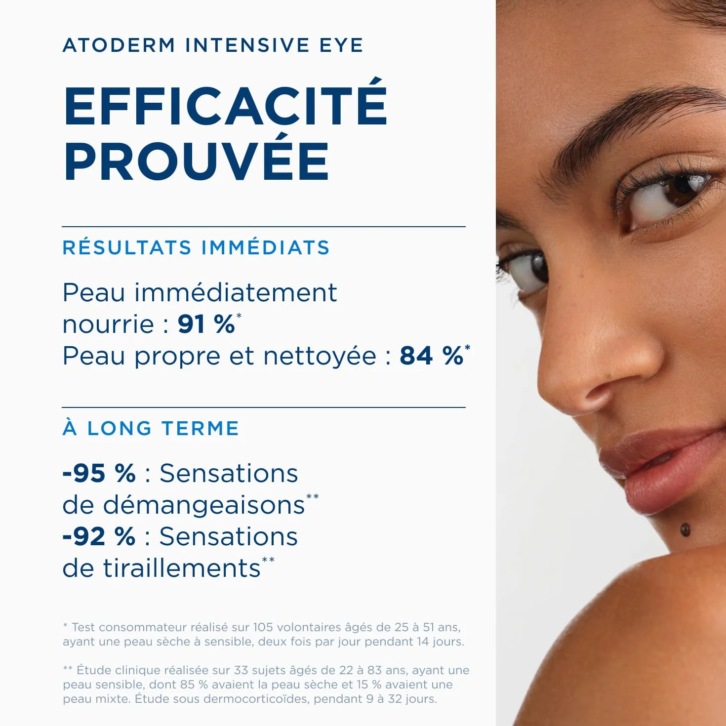 BIODERMA Atoderm Intensive Eye Soin 3-en-1 démaquillant apaisant réparateur paupières Peaux très sèches irritées atopique Tube 100 ml