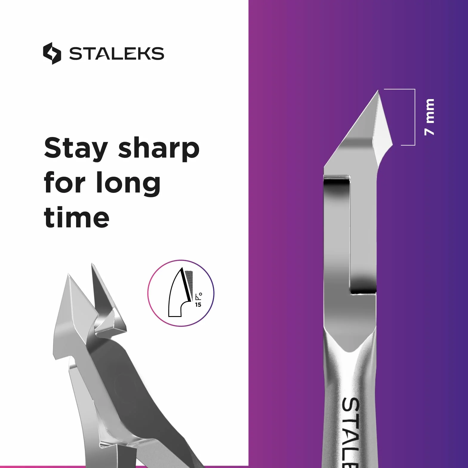 Staleks Pro Series - Smart 30 - Pince à cuticules professionnelle - Longueur de la lame 7 mm - NS-30-7