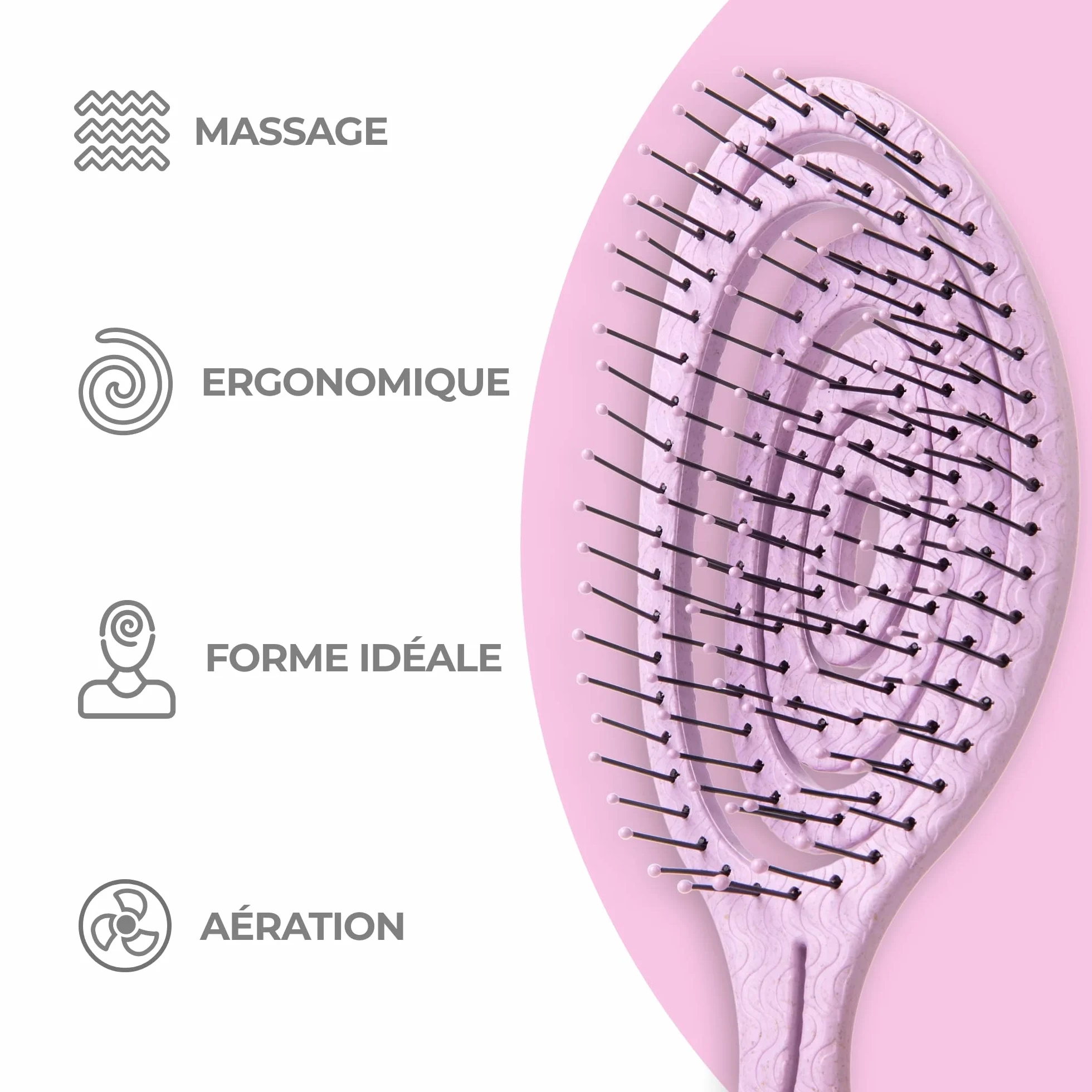 Ninabella Brosse Démêlante Cheveux Anti Nœuds pour Cheveux Bouclés