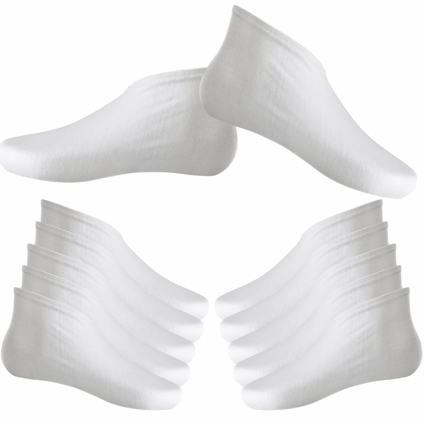 Hotop 6 Paires Chaussettes Hydratantes en Coton Pied Spa pour Peau Sèche et Craquelée, Blanc