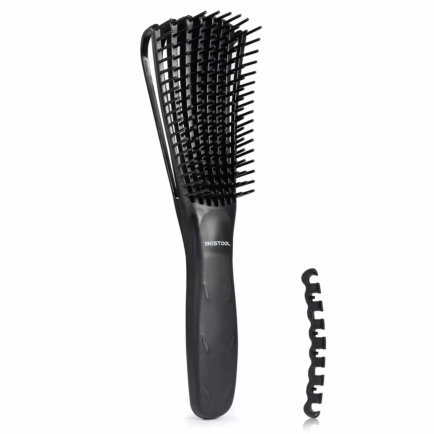 BESTOOL Brosse à cheveux naturels noirs, brosse à démêlage pour cheveux bouclés afro, idéale sur cheveux mouillés ou secs