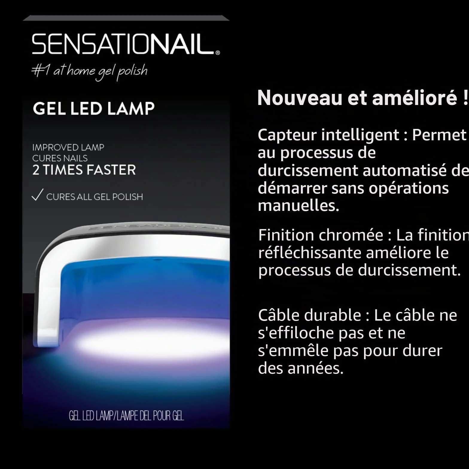 SENSATIONAIL Lampe LED gel pour vernis gel, lampe LED Pro 3060 dans une boîte