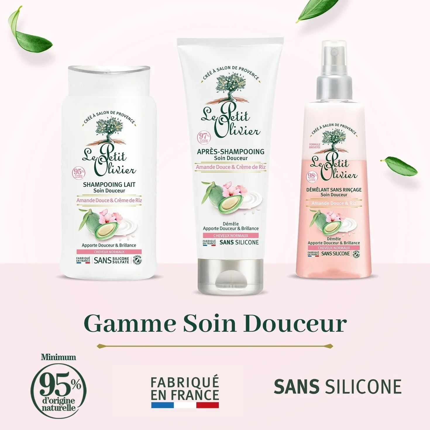 LE PETIT OLIVIER Spray Démêlant Soin Douceur Amande Douce & Crème de Riz 150 ml Sans Silicone