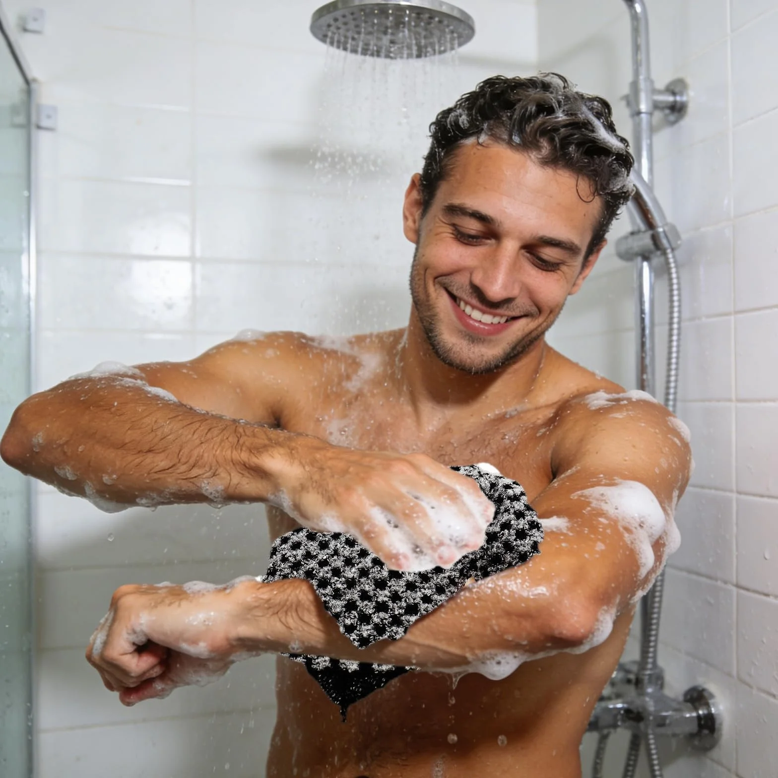 Débarbouillettes exfoliantes éponge africaine corps extra longue chiffon lavage bain douche Noir Rose