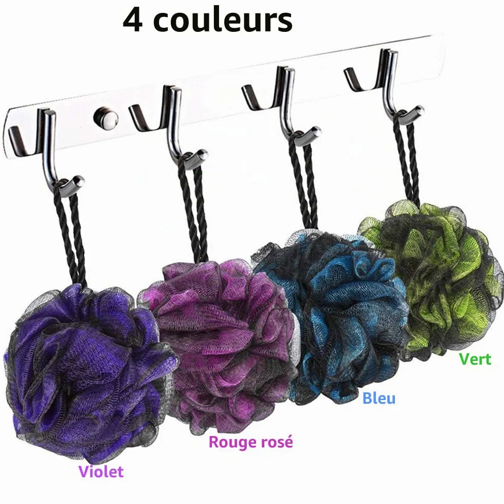 JollyJelly Bain Douche Éponge Loofahs Brosse Exfolier Peau 4 Pack
