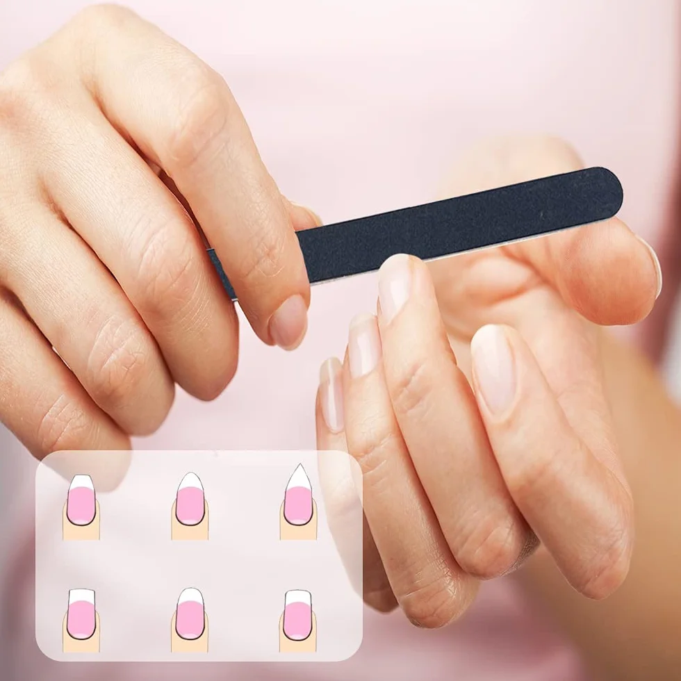 Limes à Ongles Grain 100/180 Planche d'Émeri Double Face - Professionnelles pour Soins des Ongles