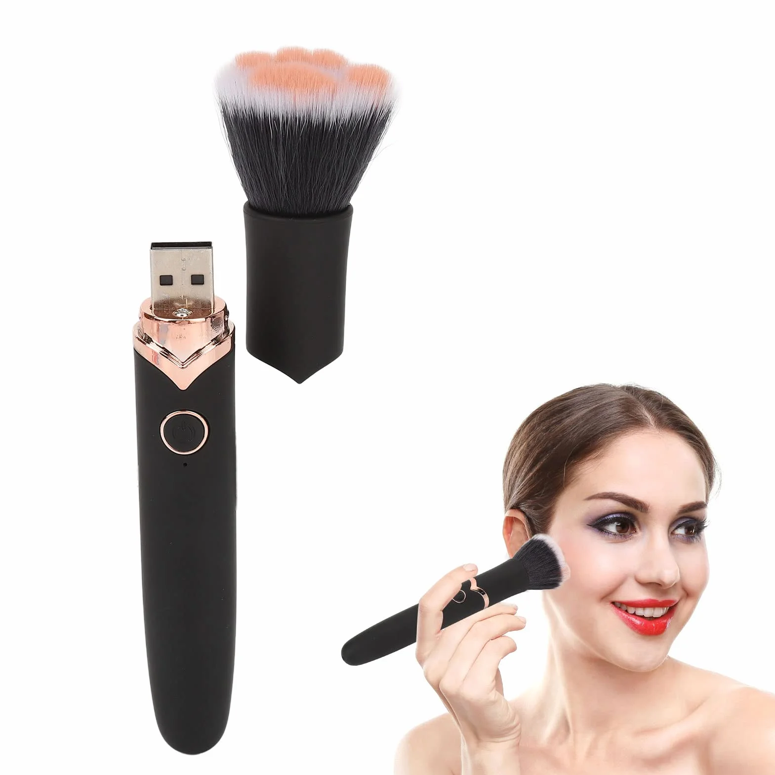 Pinceau de Maquillage Électrique 10 Vitesses Vibrations Massage Nettoyage Cosmétique Visage Yeux Fondation Outil Machine Brosse Professionnelle pour Soins Cutanés