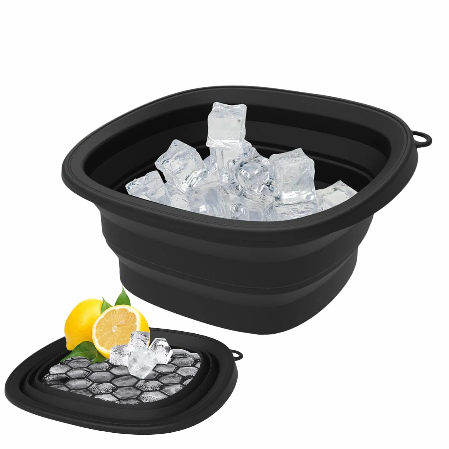 Bol de Glace Pour Visage, Soin Visage Glacé pour Plongeon Froid, Bassin Réutilisable avec Plateau Intégré Pliable, Outil Spa Portable