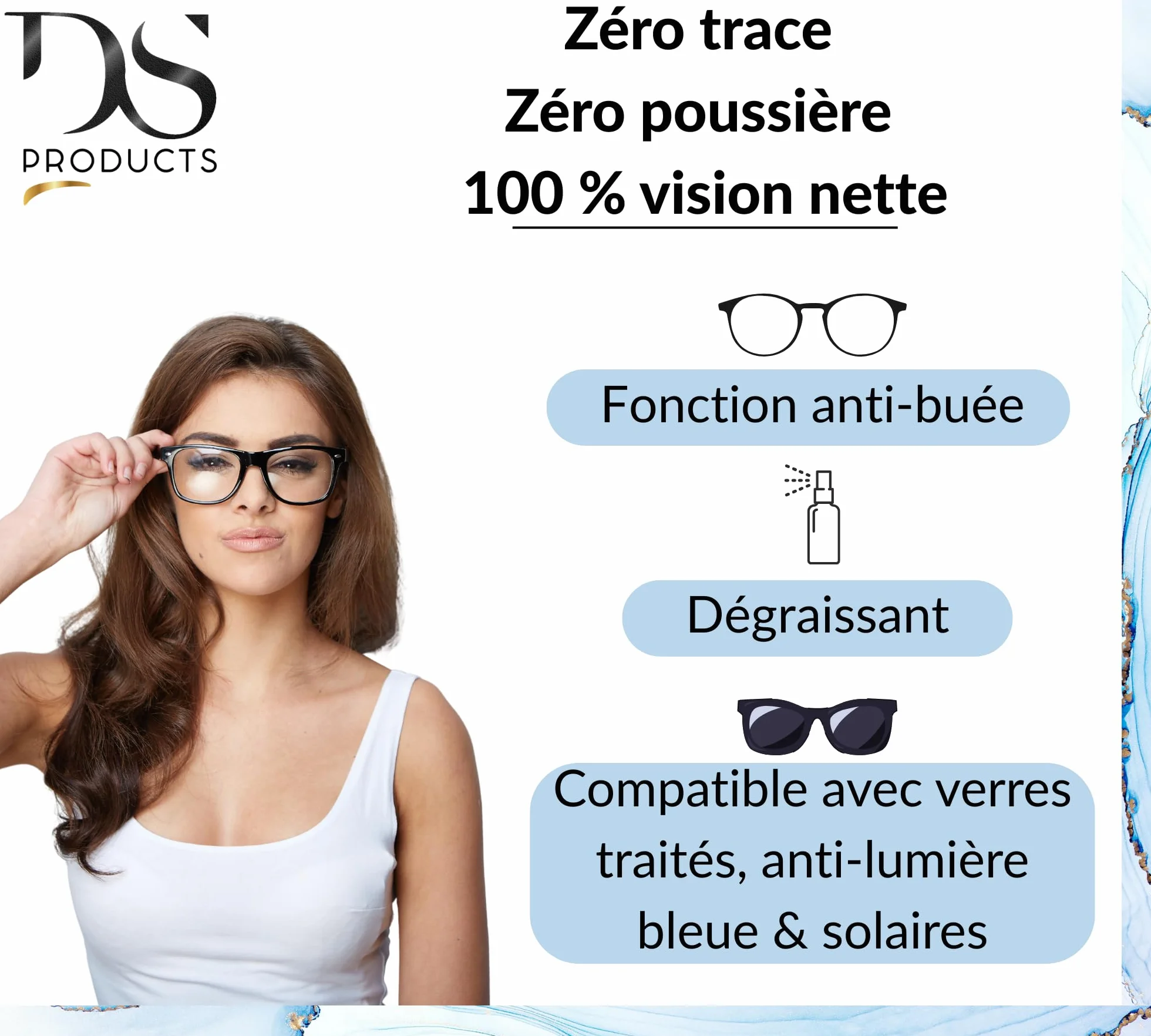 Spray Nettoyant Verre Anti-Buée 200ml avec Chiffon Microfibre pour Casque Moto, Lunettes Ski, PC, TV, Ordinateur Portable, Smartphone