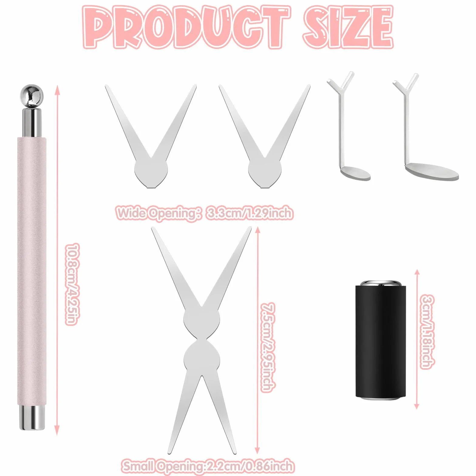 Kit de 8 aimants French Cat Eye, kit de nail art 3 en 1 avec ciseaux et aimants cylindriques pour vernis gel