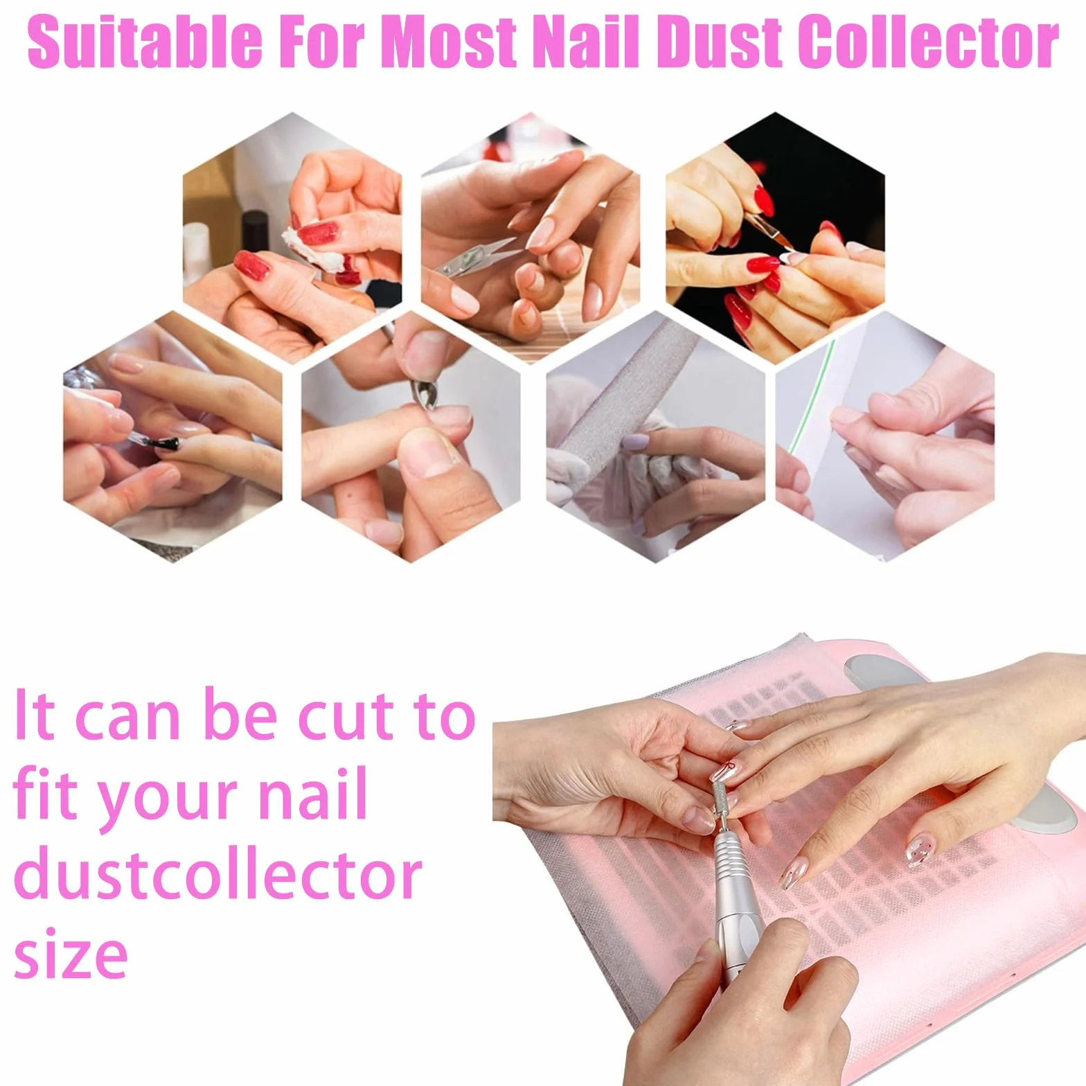 Feuille de filtre collecte poussière 200 pièces jetable portable pour salon manucure