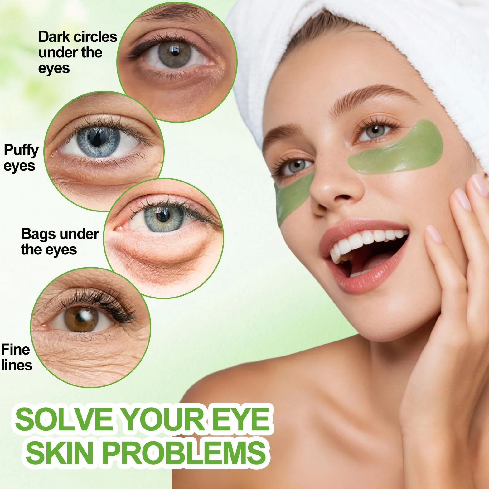 Aloe Vera Patchs Yeux 60 Pièces Anti Cernes Masque Collagène Contour des Yeux