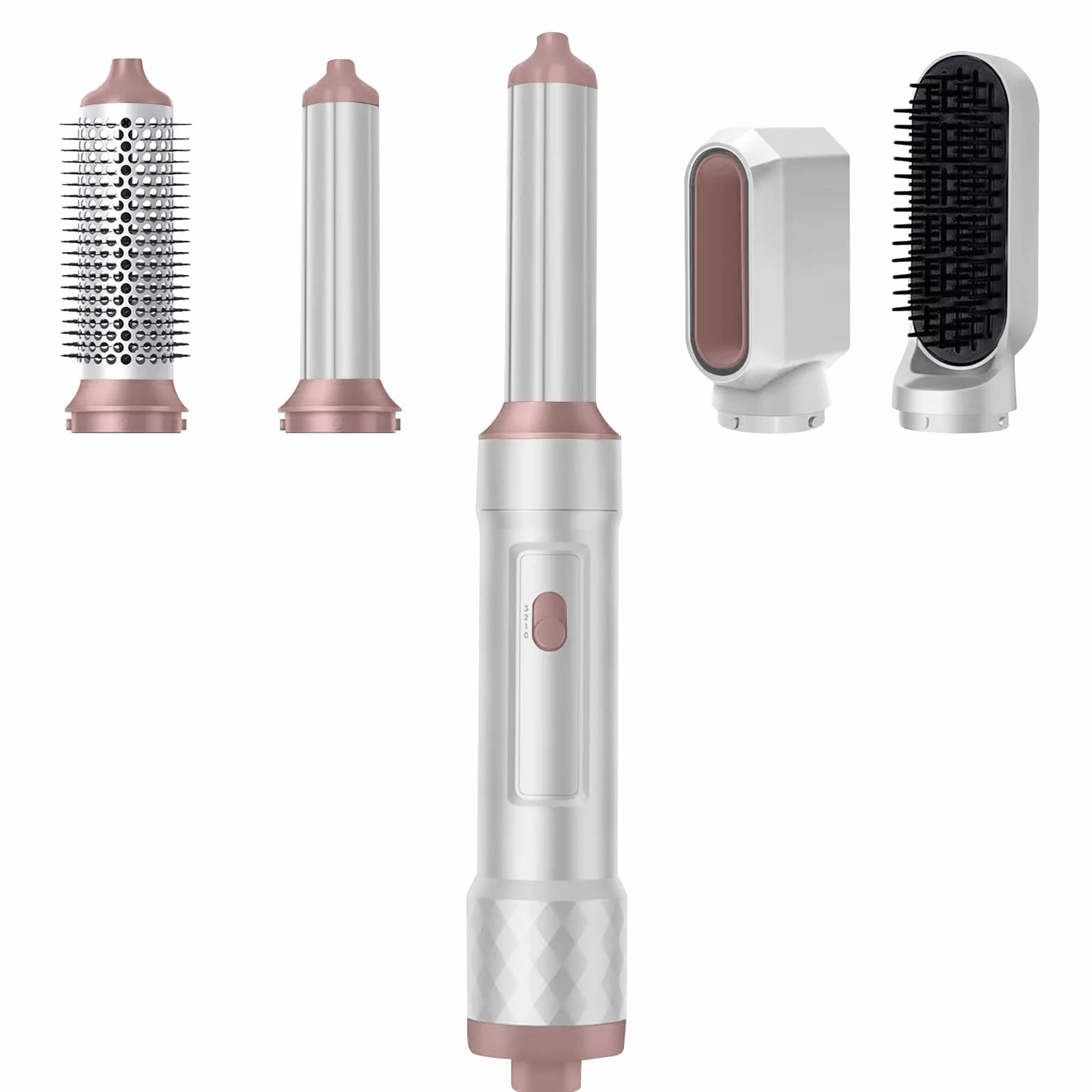TANSHINE 5 en 1 Brosse Soufflante Air Styler, Auto Hair Wrap Seche Cheveux Boucler, Brosse Lissante Pour Cheveux, Sécher, Volumateur, Lisser, Magic Twist Brosse Thermique Chauffante Brushing