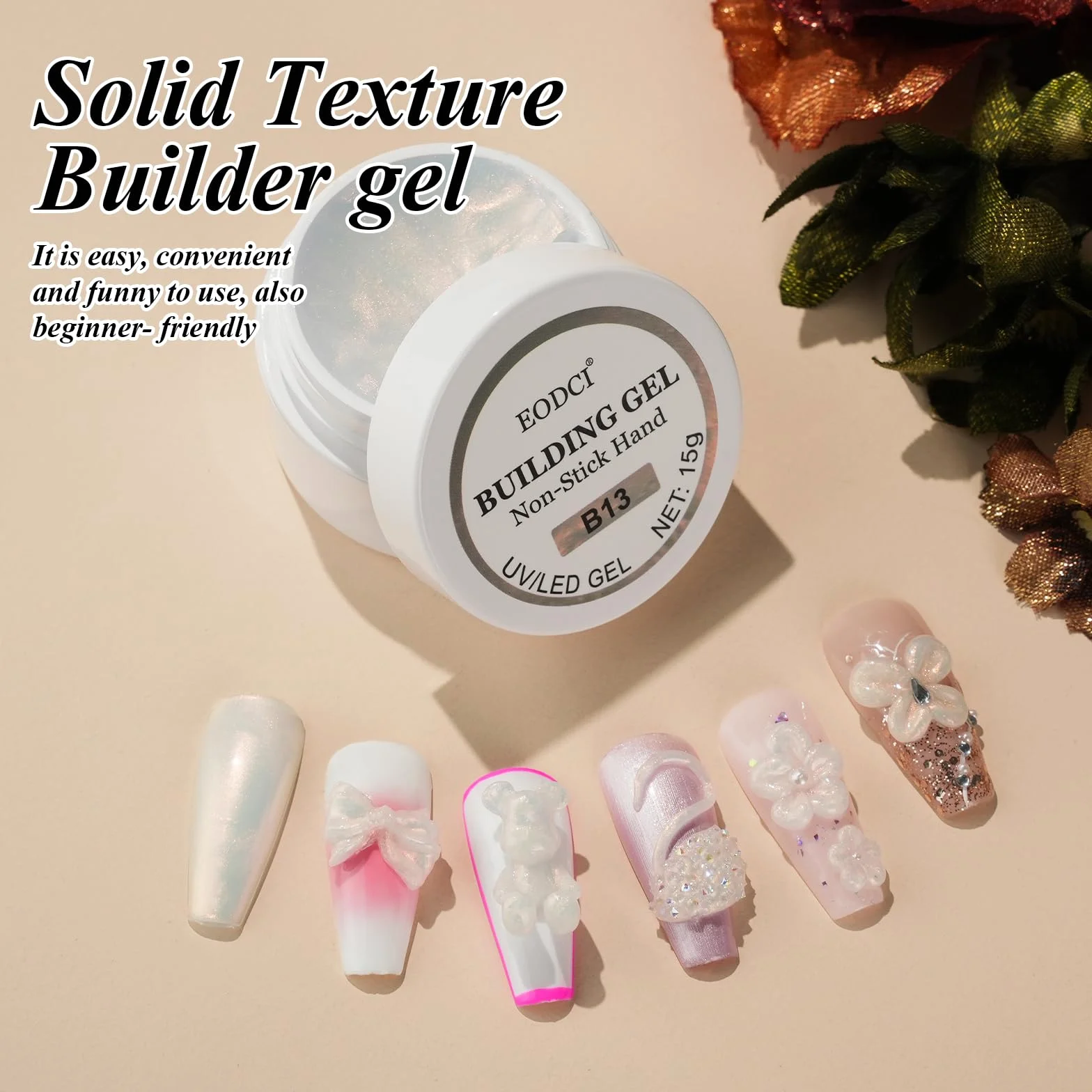 Gel solide pour extension d'ongles EODCI - Dur, fleur, renforcer - Maison & salon