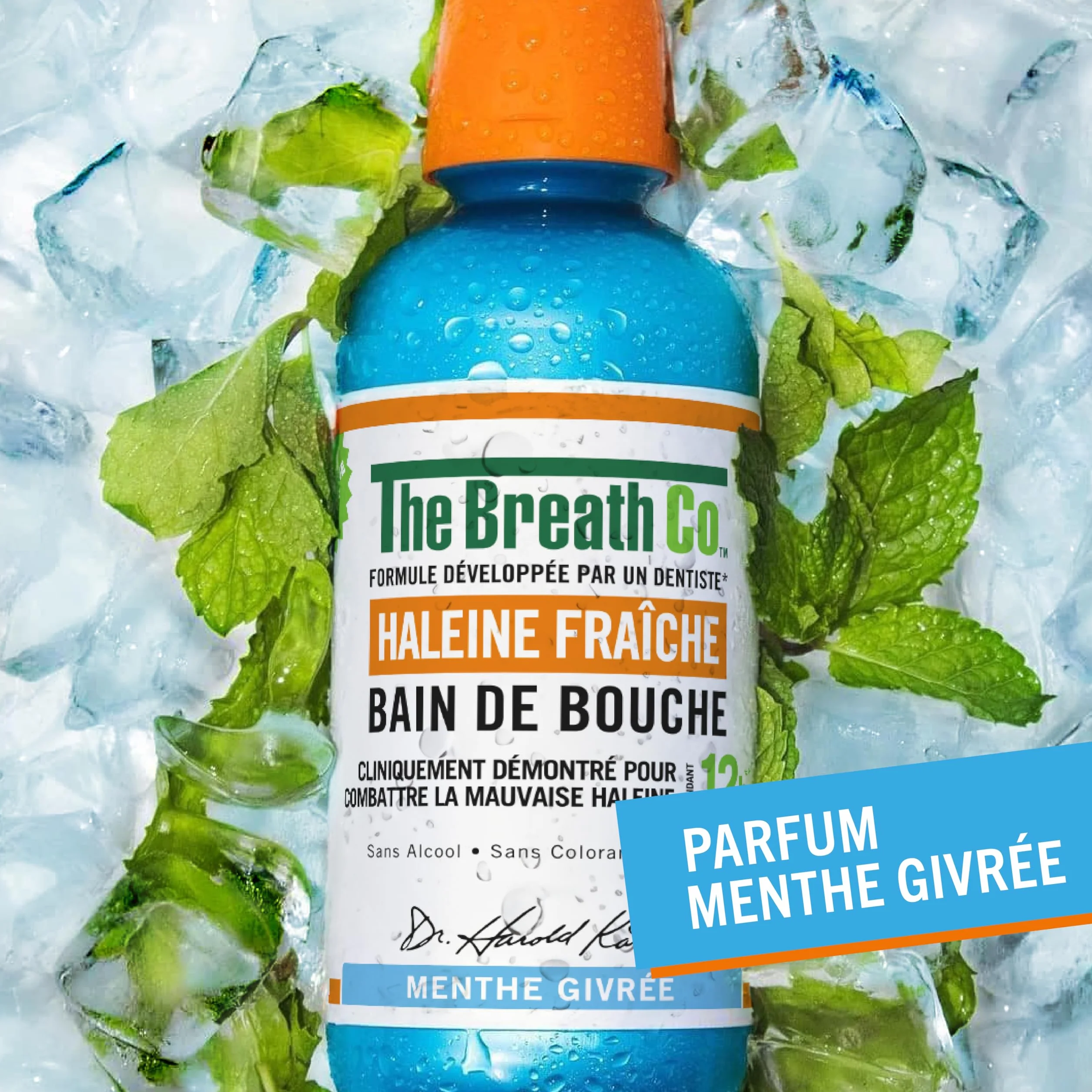 The Breath Co. Bain de Bouche Sans Alcool Menthe Givrée 500ml Haleine Fraîche 12h