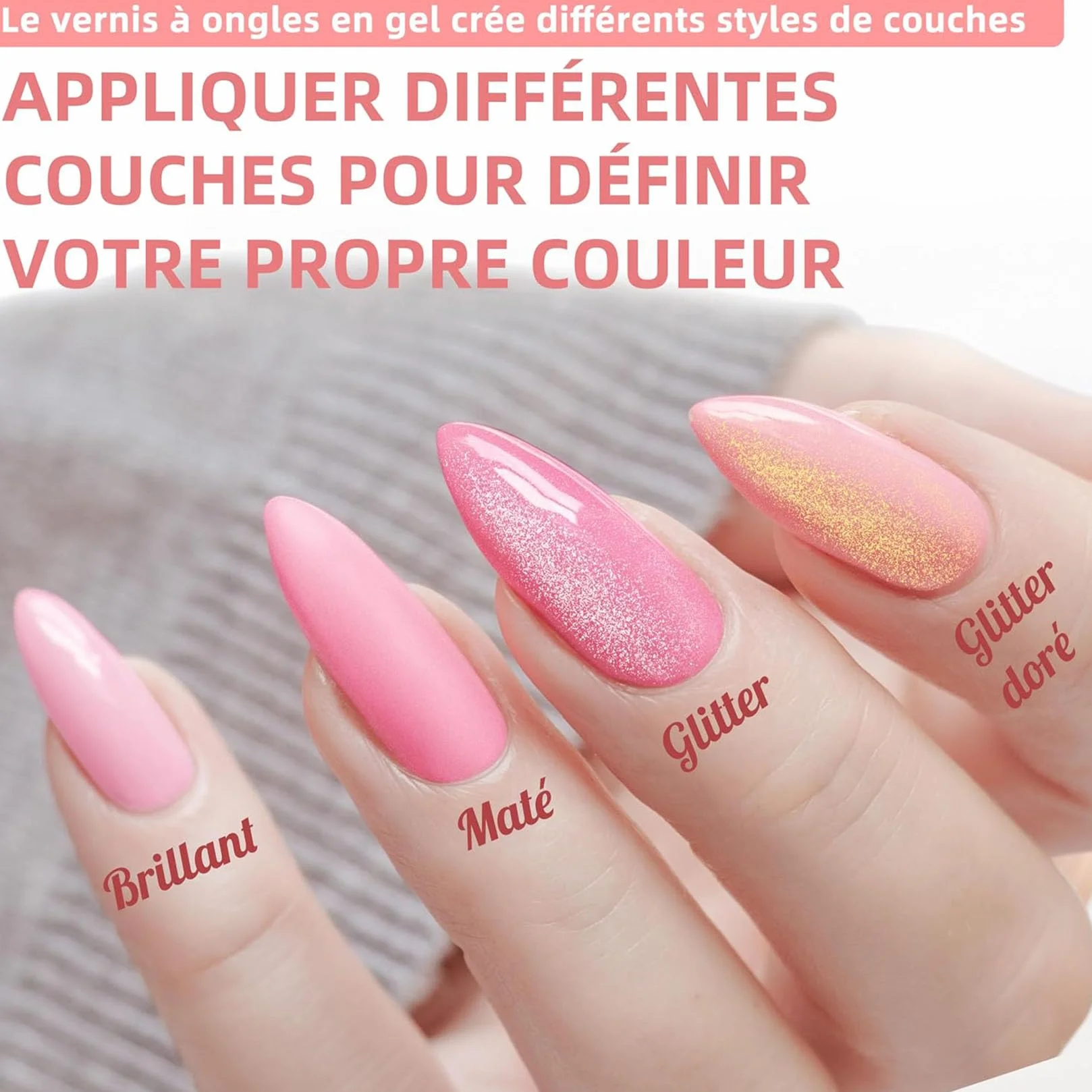 Kit Vernis Semi Permanent avec Lampe 48W, 24 Couleurs Gel UV Complet Base et Top Coat