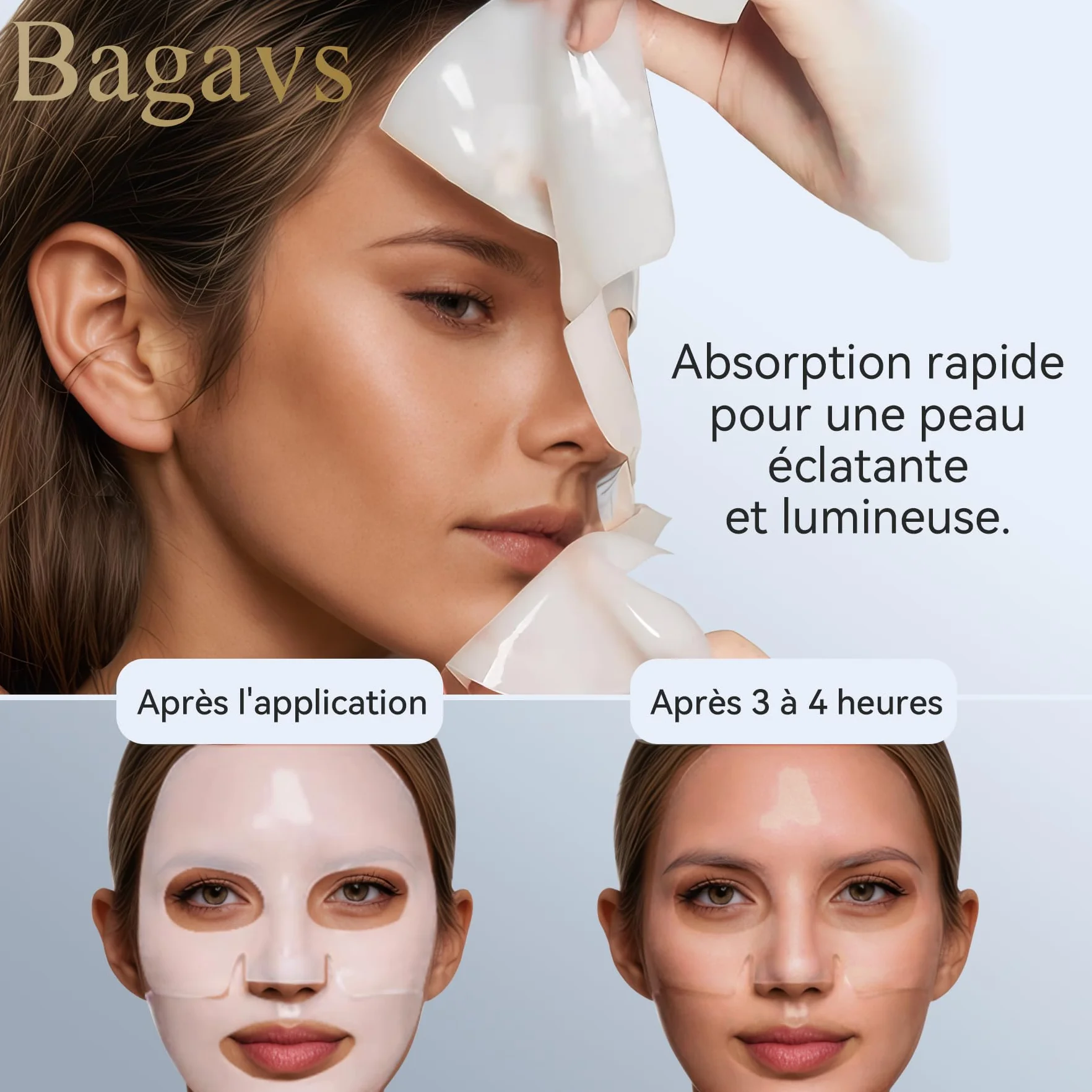Bio-Collagen Masque Visage Nuit Acide Hyaluronique Anti-Rides Hydratant 38g Lot 4