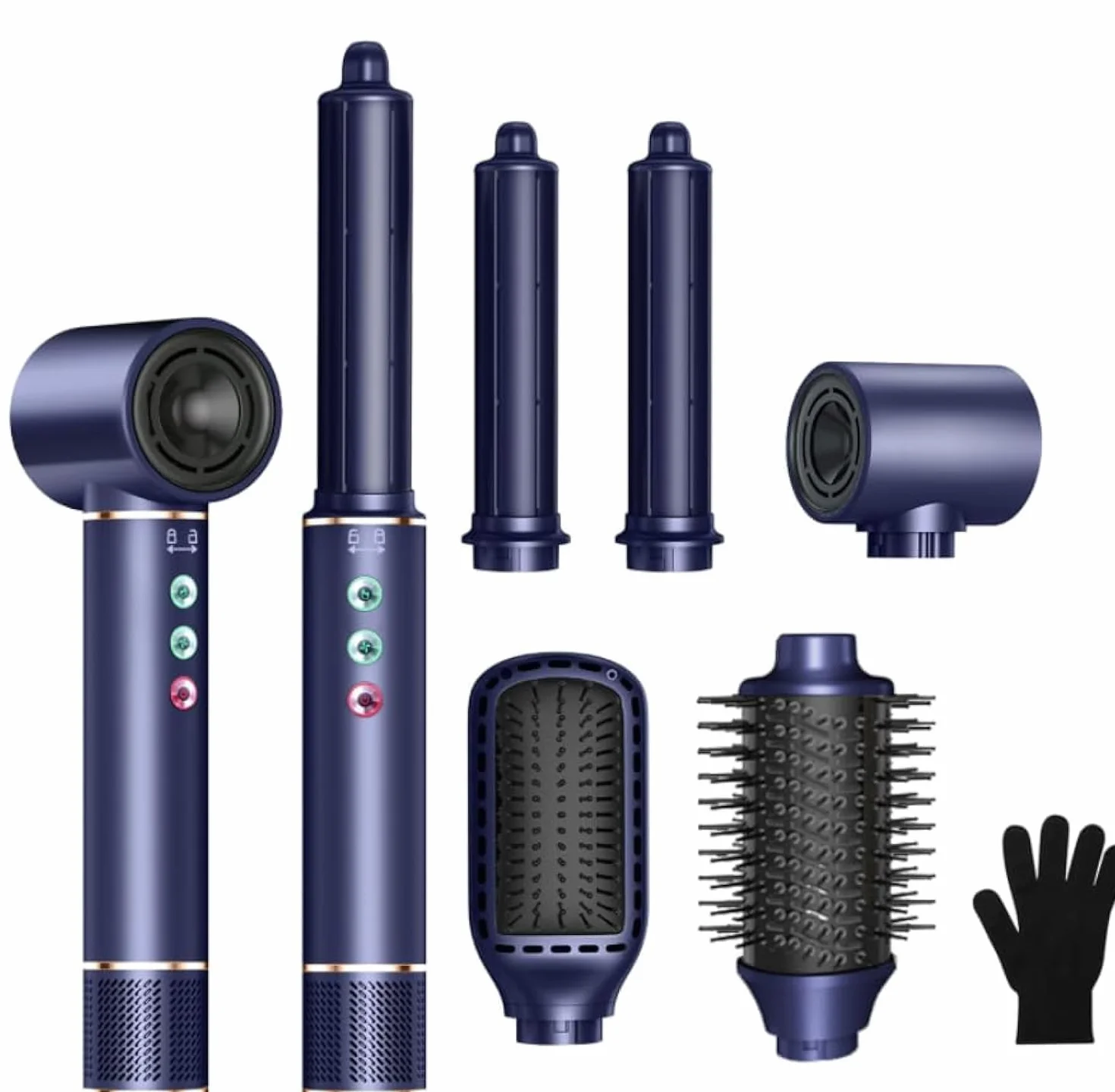 Seche Cheveux 5 en 1 Air styler avec Sèche-cheveux de 110000 tr/min 20M/S pour un Séchage Rapide, Hair Styler de 320 Millions d'Ions avec Fer A Boucler, Brosse Lissante ＆ Brosse Volumisante