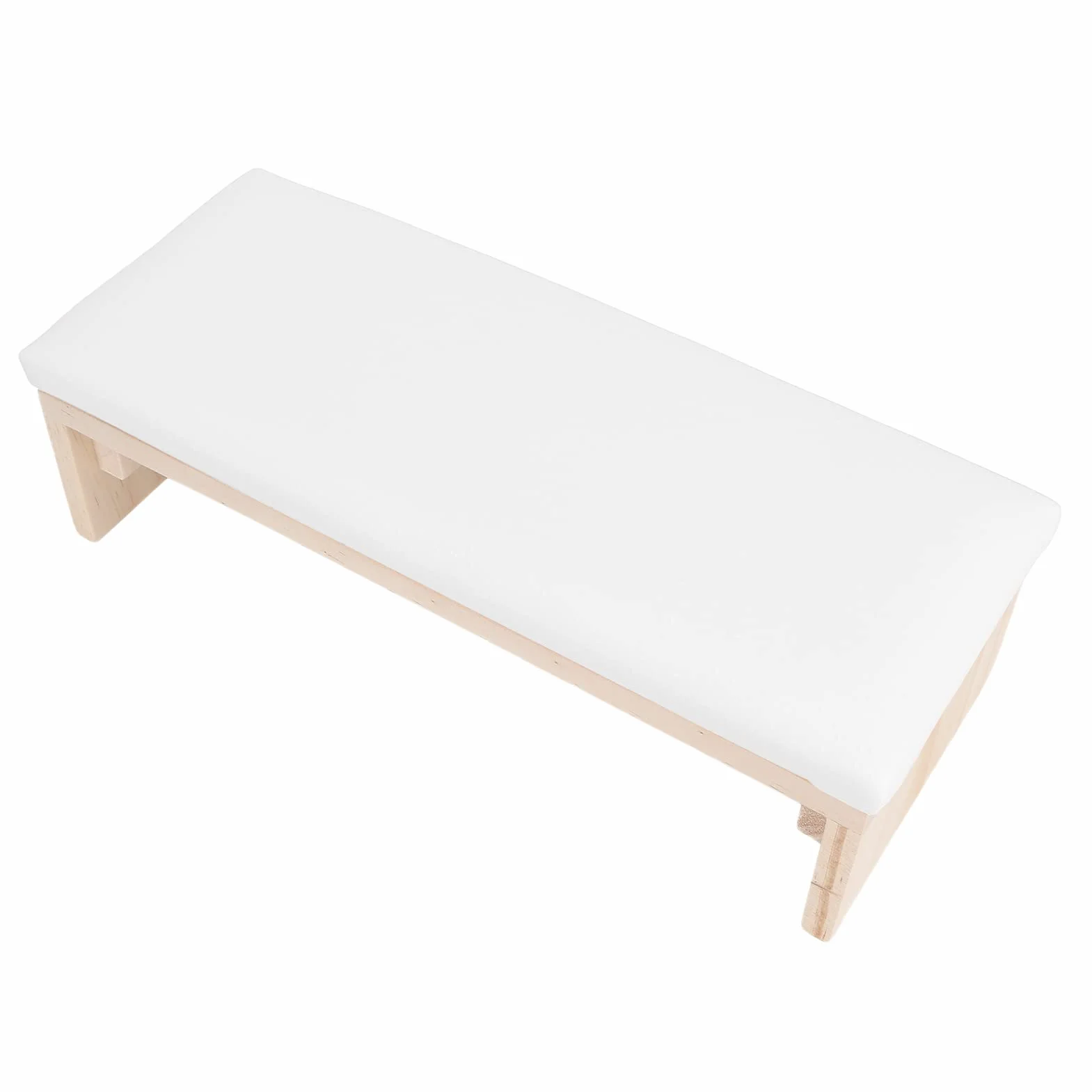 Support de Coussin de Manucure, Coussin de Repose-ongles en Cuir PU, Support de Poignet, Support de Repose-poignet, Support de Coussin pour Nail Art avec Pied en Rondin pour (White)