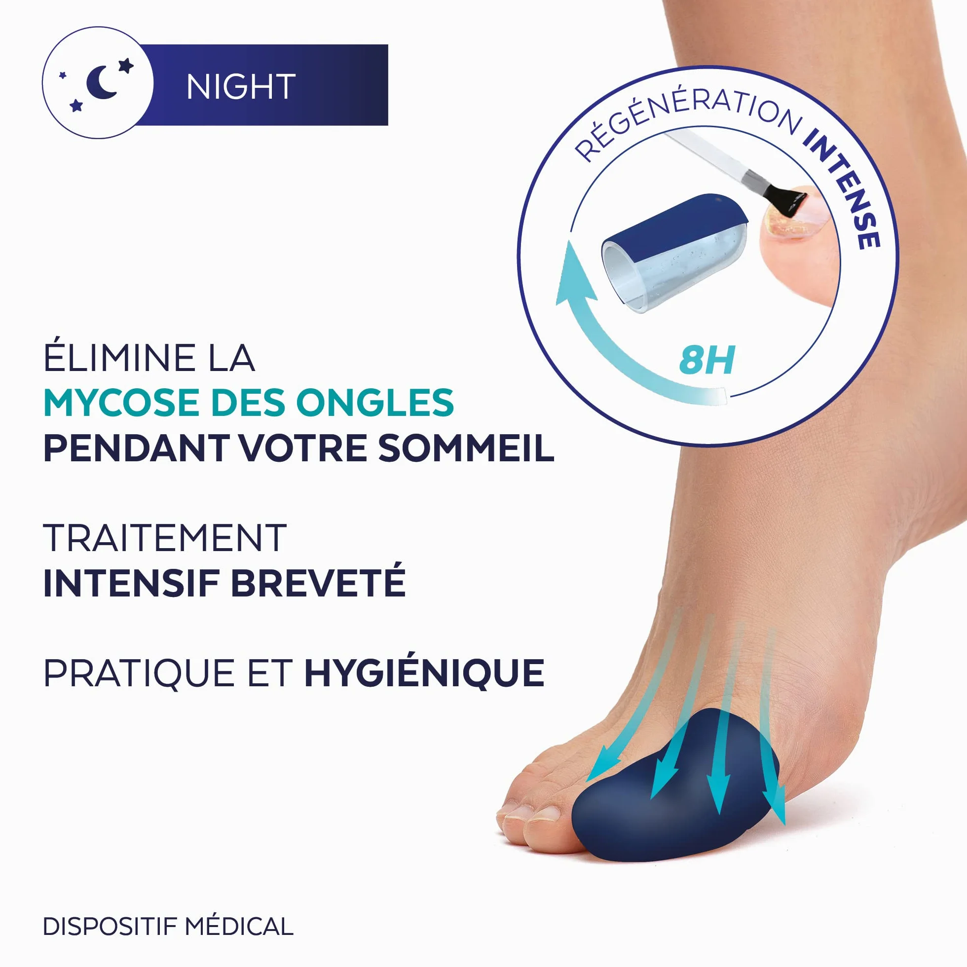 PODERM – MYCOSE ONGLE TRAITEMENT INTENSIF NUIT 2en1 – Élimine la mycose & renouvelle l’ongle pendant votre sommeil |VEGAN | Soin professionnel pied/main | Facile & rapide | Swiss Made