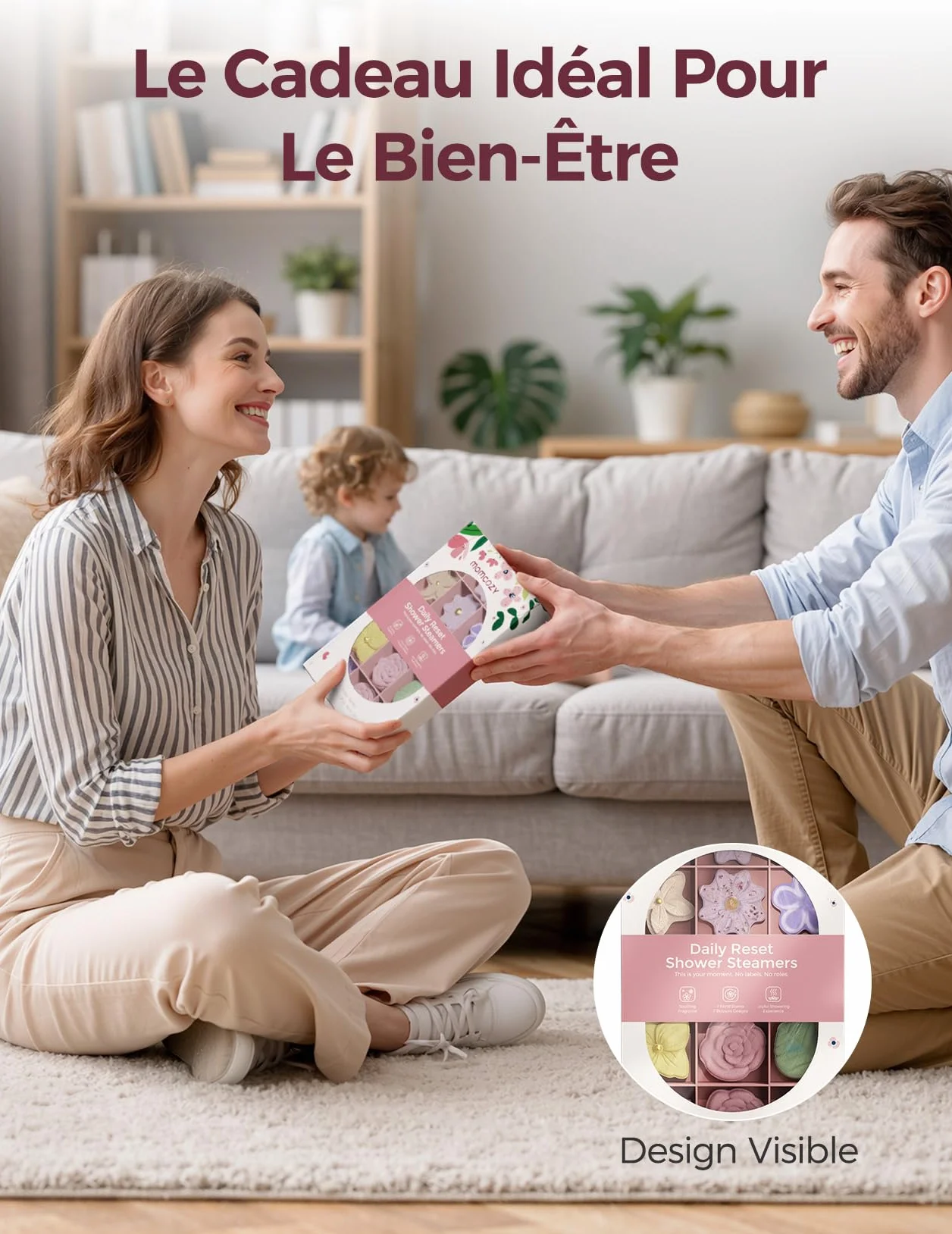 Momcozy Lot de 14 Bombes de Douche Aromathérapie 7 Parfums Floraux Expérience Spa à Domicile Idée Cadeau Formule Douce