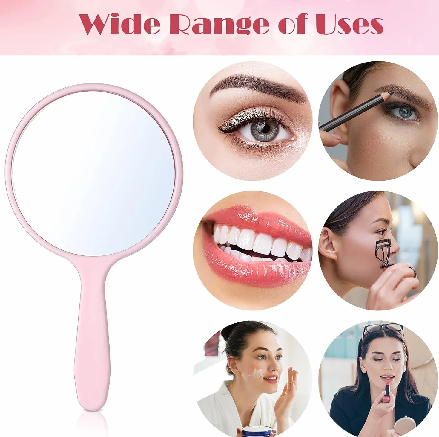 Miroirs à Main Ronds 10cm Lot de 25 pour Maquillage Voyage