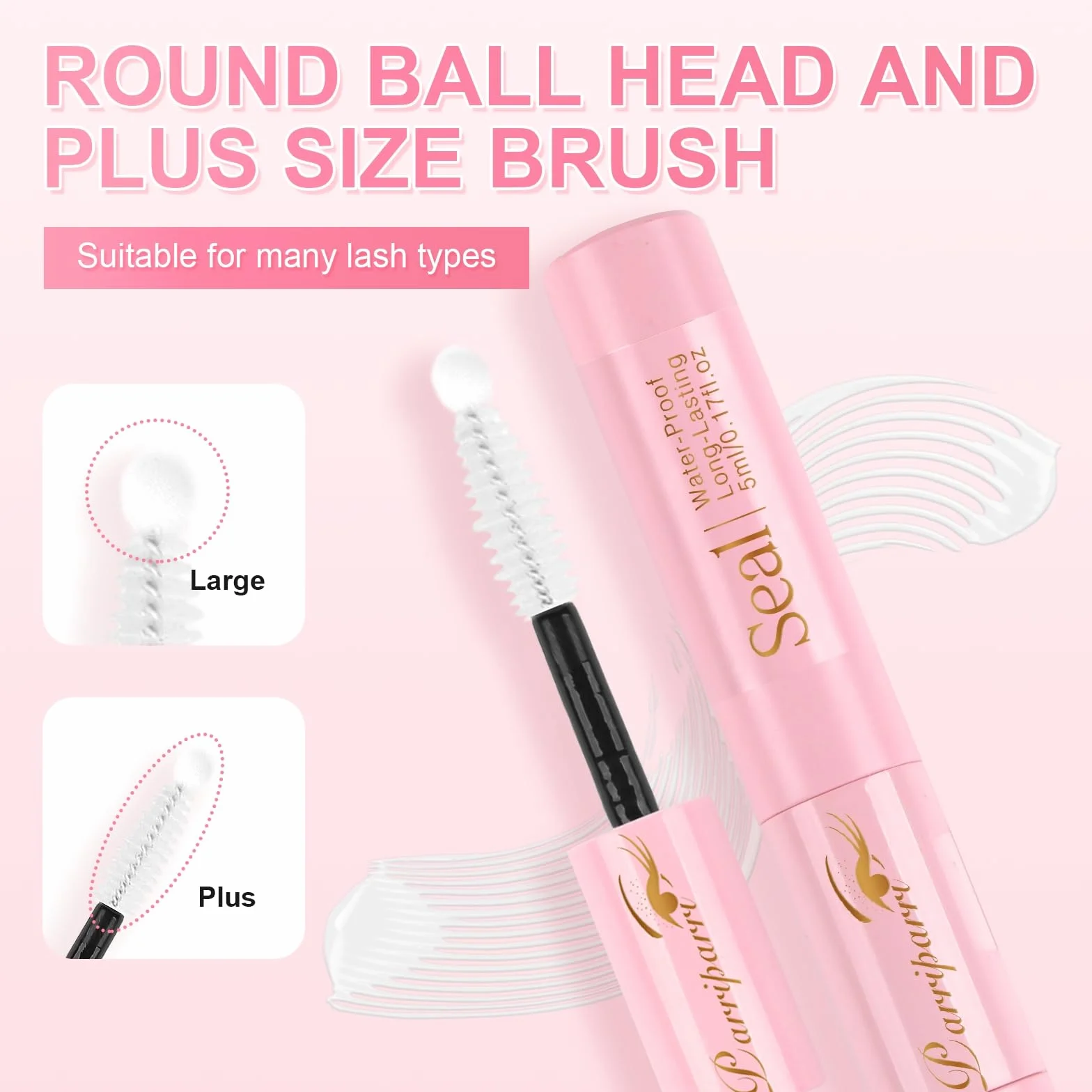 Parriparri Colle Faux Cils 2 in 1 Lash Bond et Seal DIY Adhésif Waterproof Strong Hold Eyelash Glue