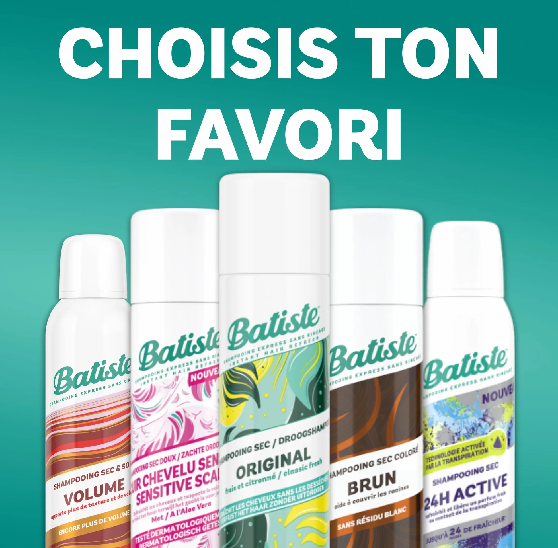 Batiste Shampooing Sec Original Grand Format 280ml Parfum Citronné