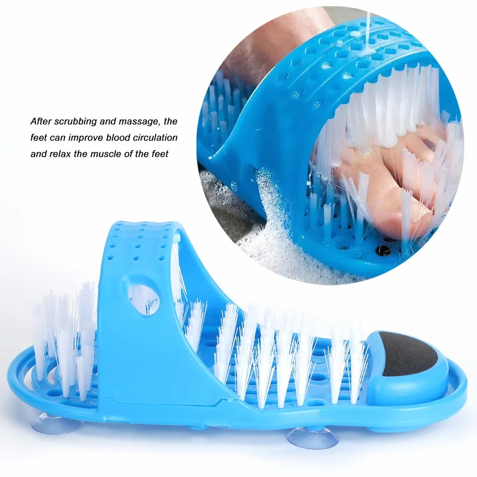 Fdit Chausson de Nettoyage des Pieds, Brosse de Nettoyage des Pieds, épurateur de Pied d'aspiration pour Douche de Lavage, Pantoufles de Masseur de Spa