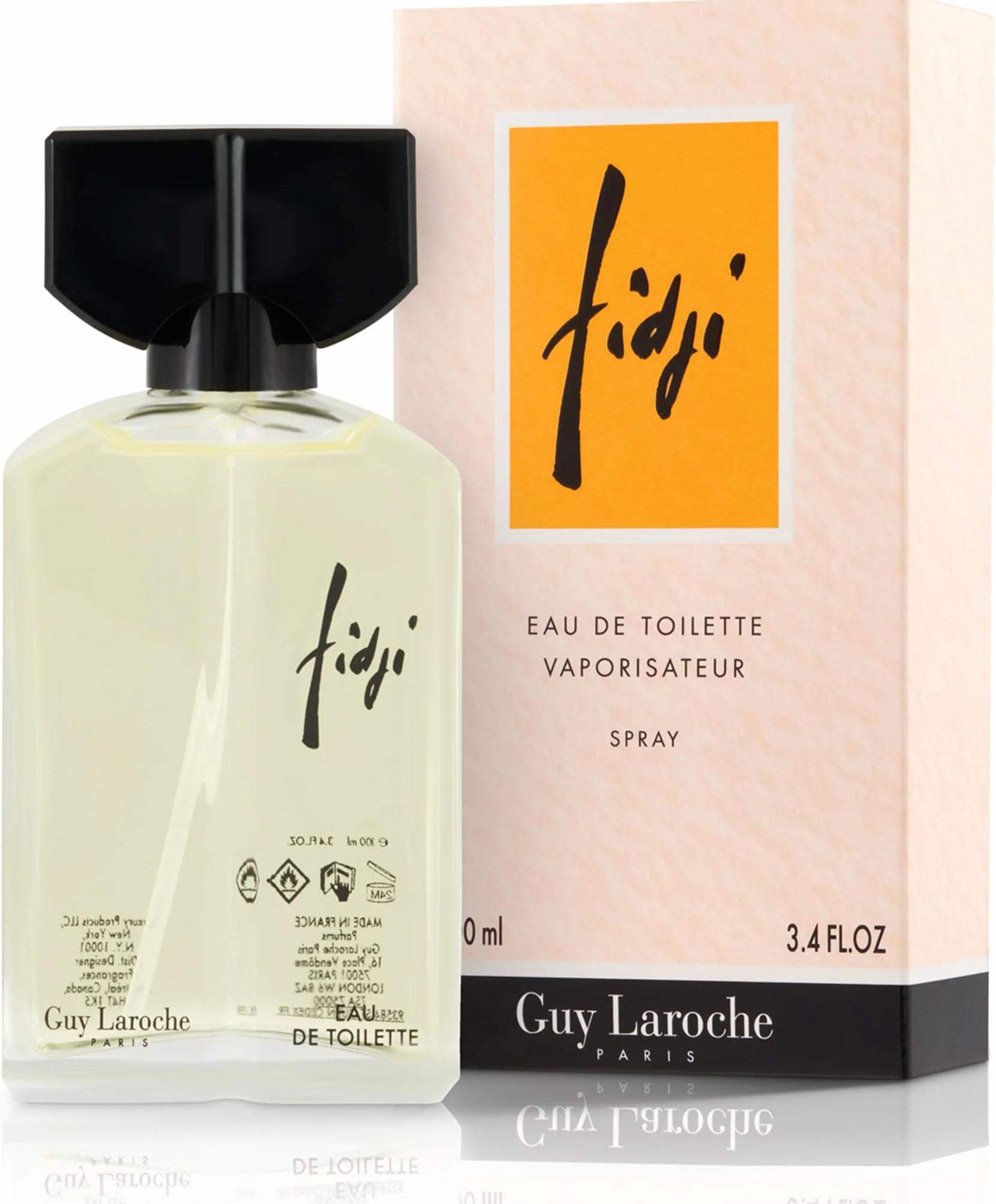 Guy Laroche Fidji Eau de Toilette, Parfum pour Femme, Rafraîchissant, Vif et Floral, Notes d'Ylang-Ylang, Jasmin et Bois de Santal