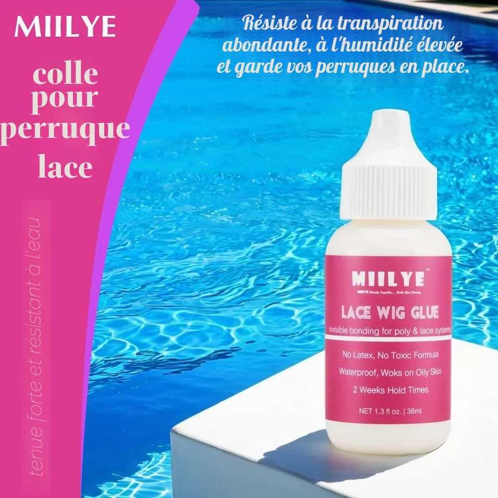 MIILYE Kit d'installation de perruque, 120 ml, spray adhésif pour perruques frontales, colle blanche, tenue forte sans couture, invisible