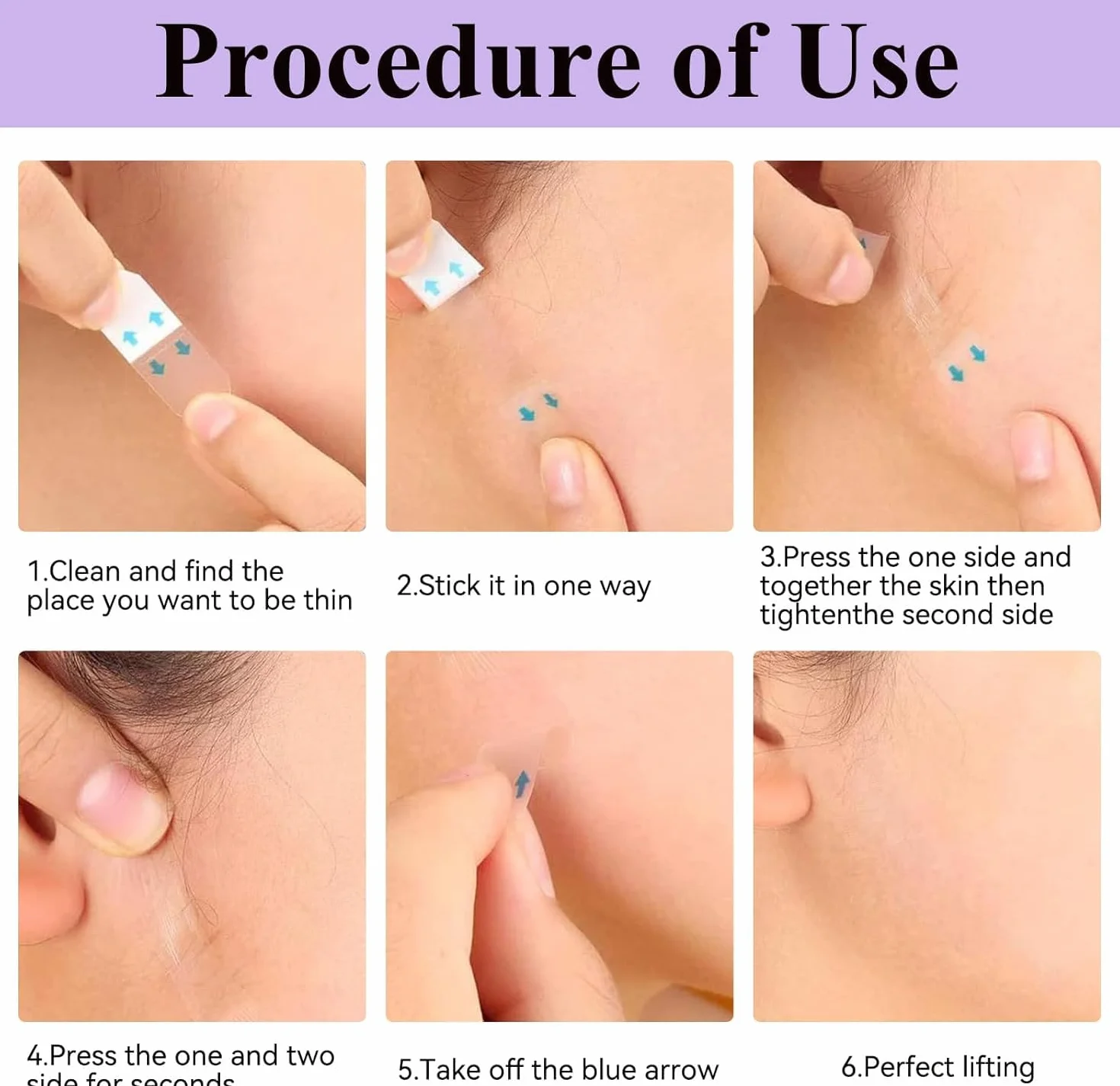 Lot de 120 bandes adhésives pour le visage anti-rides, levage invisible, raffermissant, imperméables, autocollants en V