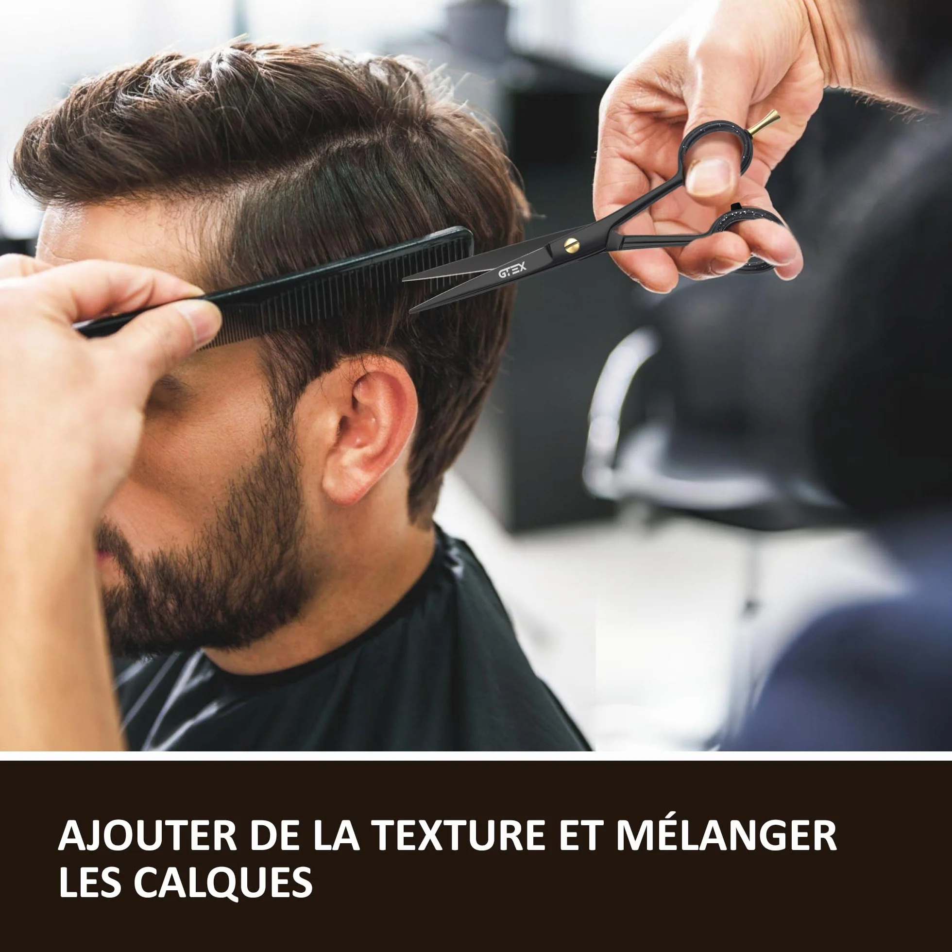 Ciseaux Coiffure Professionnel GTEX 6,5 Pouces Acier Inoxydable Haute Teneur en Carbone