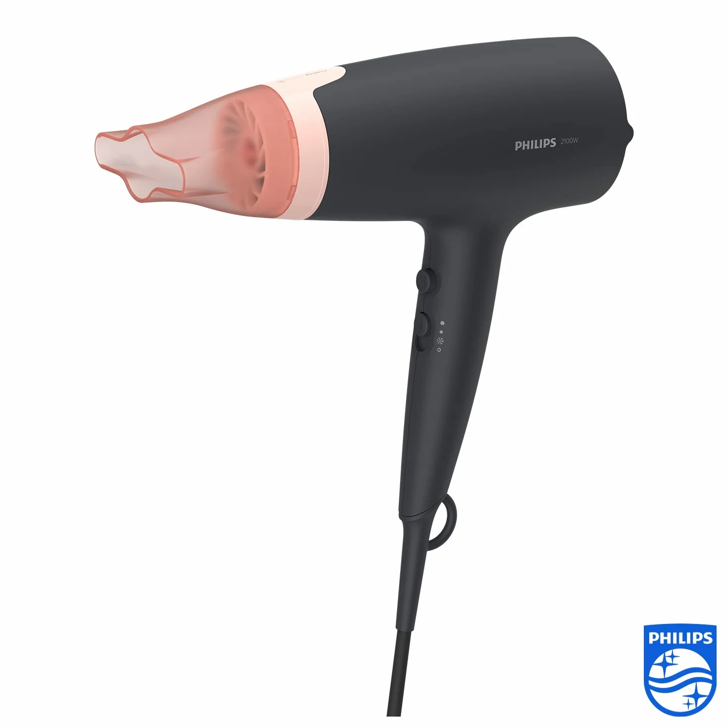Lisseur ThermoProtect Philips StraightCare Essential (Modèle BHS378/00) & Sèche-cheveux Philips Séries 3000 avec l’accessoire ThermoProtect (Modèle BHD350/10)