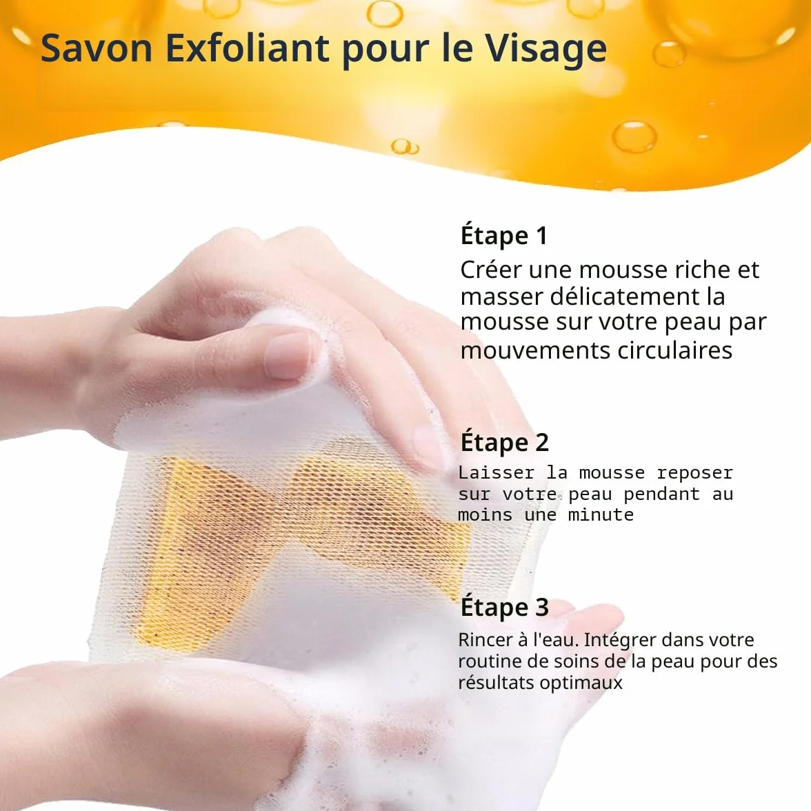 Savon Curcuma Visage Corps Kojic Acid Soap 3 Pièces pour Éclaircissant Peau