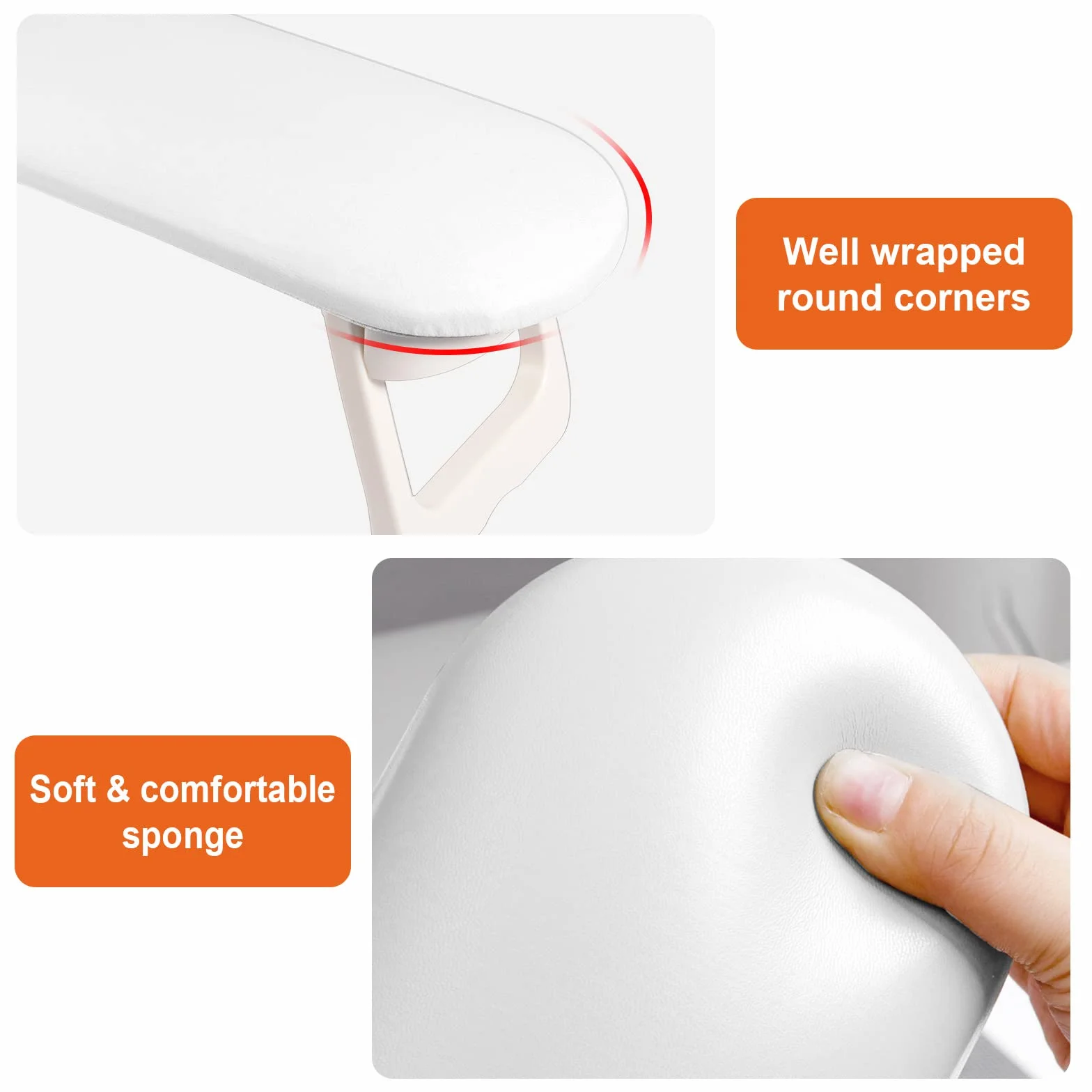 Diesisa Repose-bras pliable en cuir synthétique pour manucure avec tapis de table en PVC, repose-main doux pour ongles en acrylique/coussin de main pour manucure en salon - Blanc