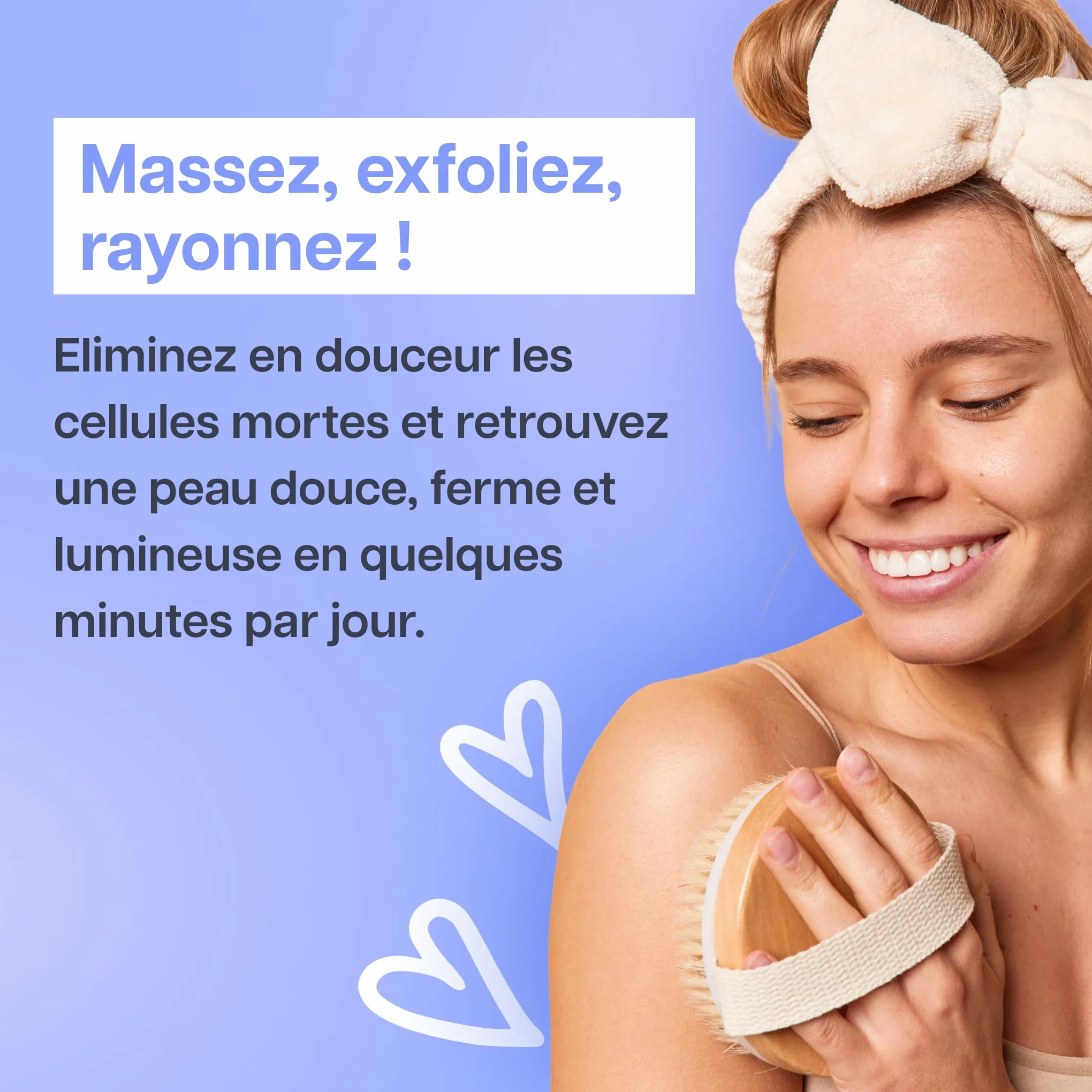 Brosse de Massage à Sec Anti-Cellulite Drainage Lymphatique Exfoliant Corps Qualité Supérieure Marque Française