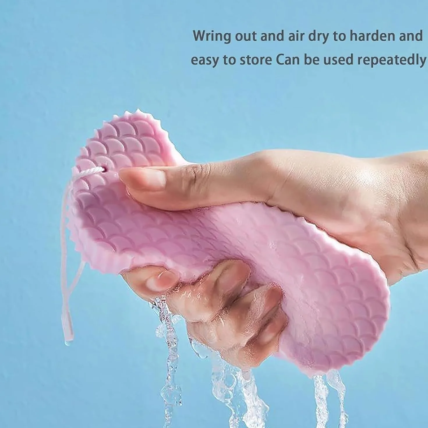 Lot de 2 éponges de bain exfoliantes réutilisables pour peaux mortes