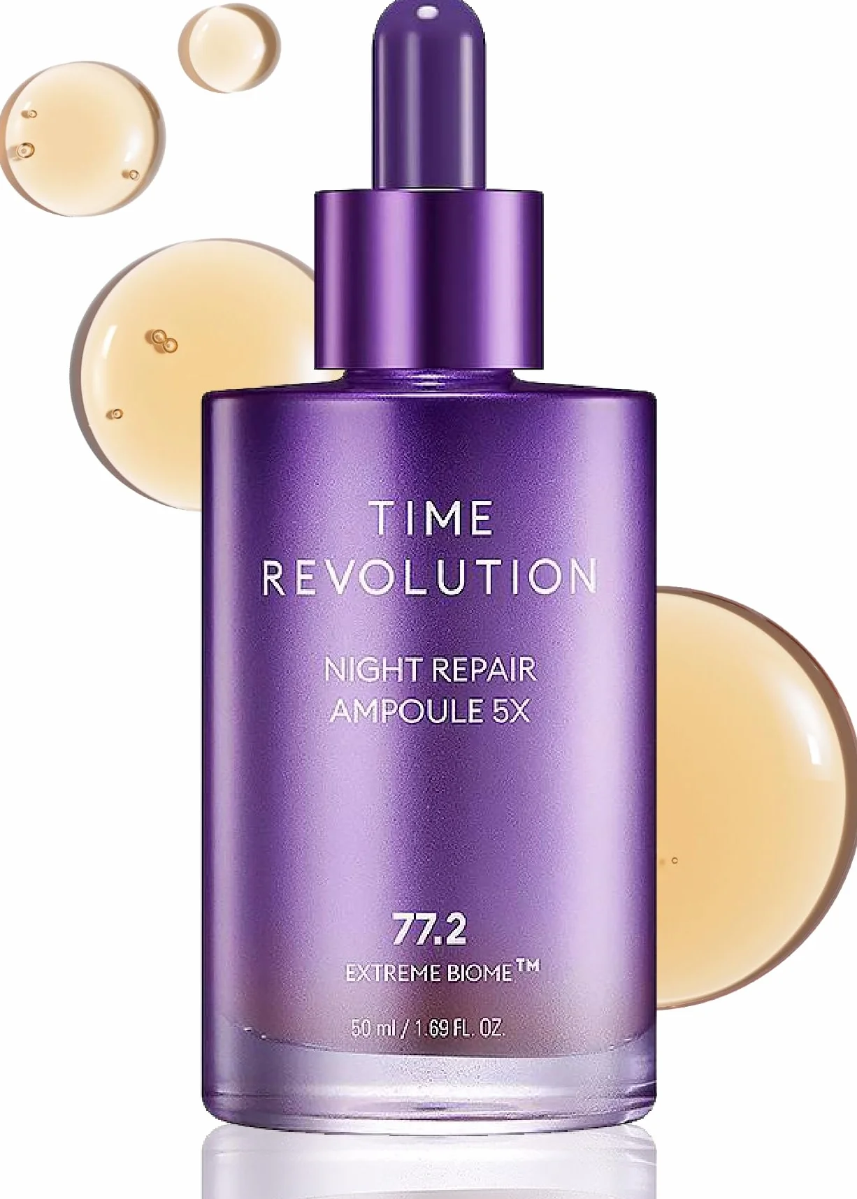 MISSHA - Time Revolution Night Repair Ampoule 5X | Revitalise la Peau Nocturne | Combat les Signes du Vieillissement | Améliore Texture et Élasticité, Naturel, 50 ml