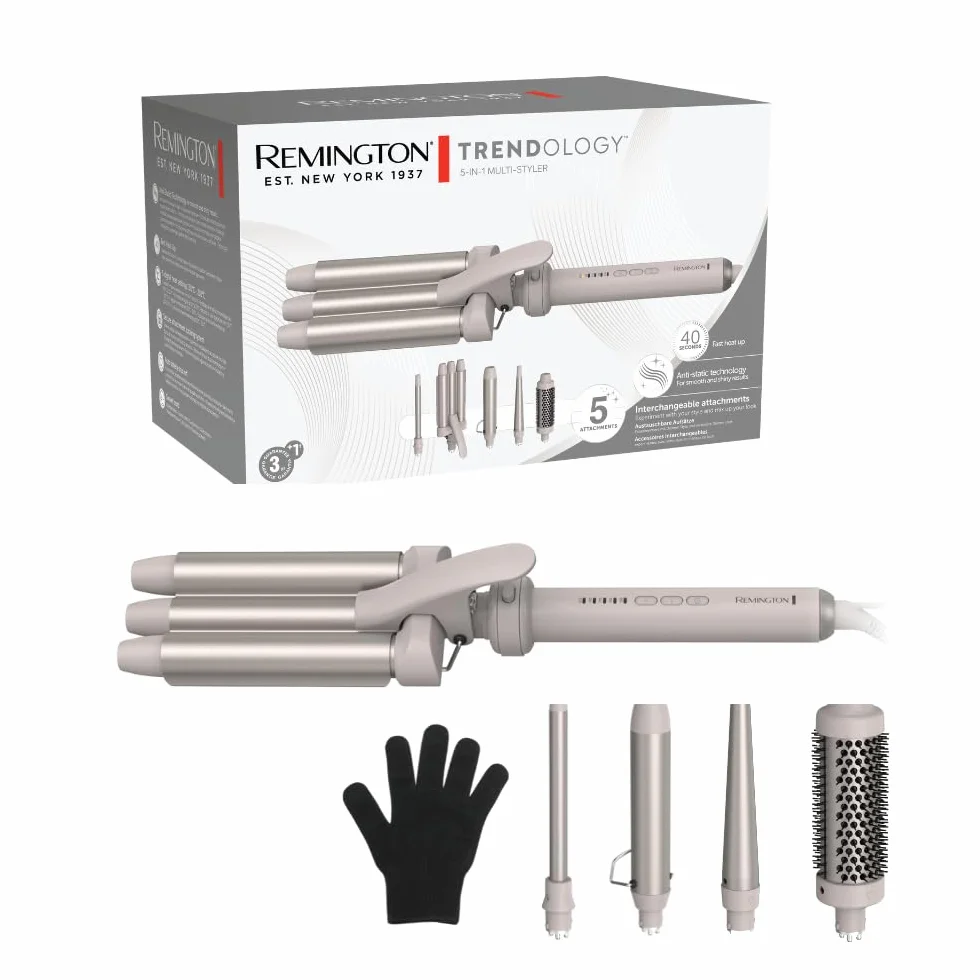 Remington Boucleur à cheveux 5en1 CI41MS5E51 écran LED 130°C-210°C 3 accessoires 13-33mm