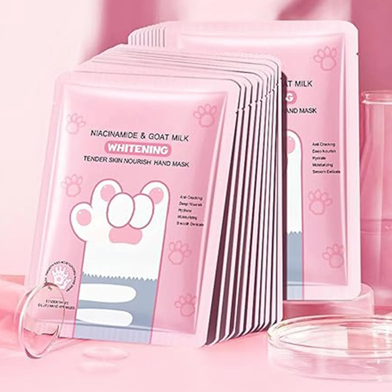 Gants Hydratants Pour Les Mains 5PCS, Masque De Soin Nourrissants Pour Nuit Peaux Sèches Gercées