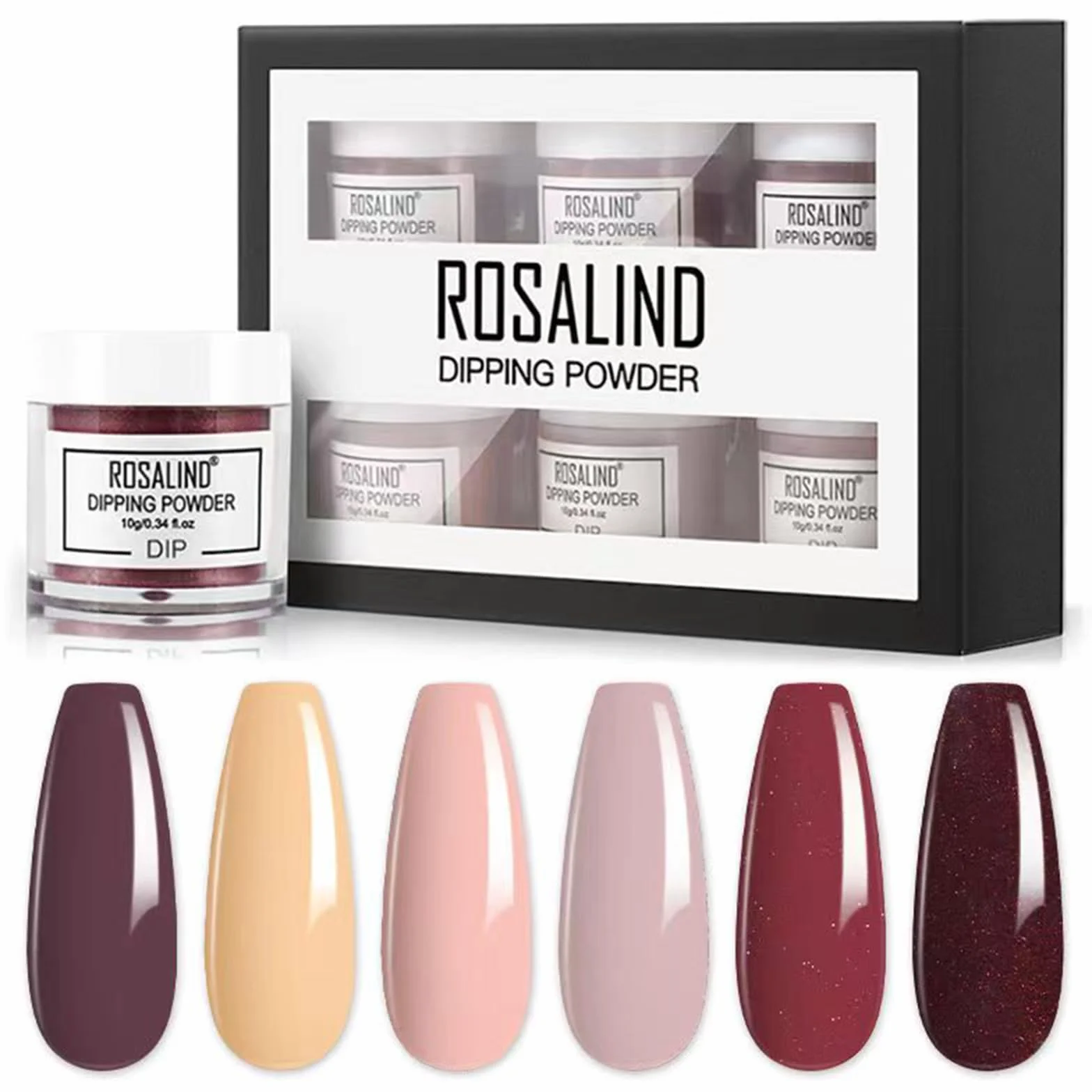 Dip Powder Nail Kit 6 Couleurs Manucure Professionnel Ongles Poudre French DIY Home Nail Salon #013